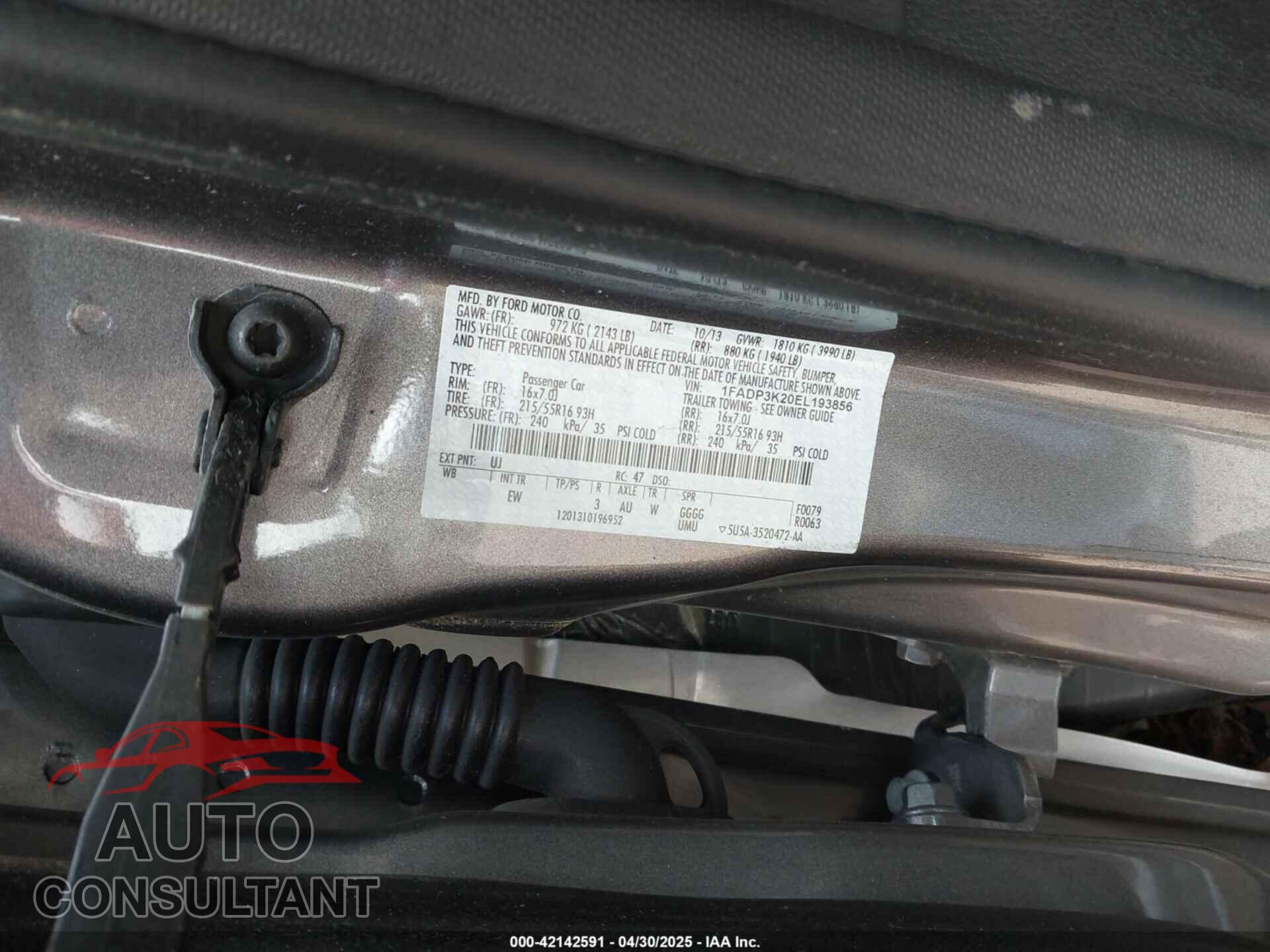 FORD FOCUS 2014 - 1FADP3K20EL193856