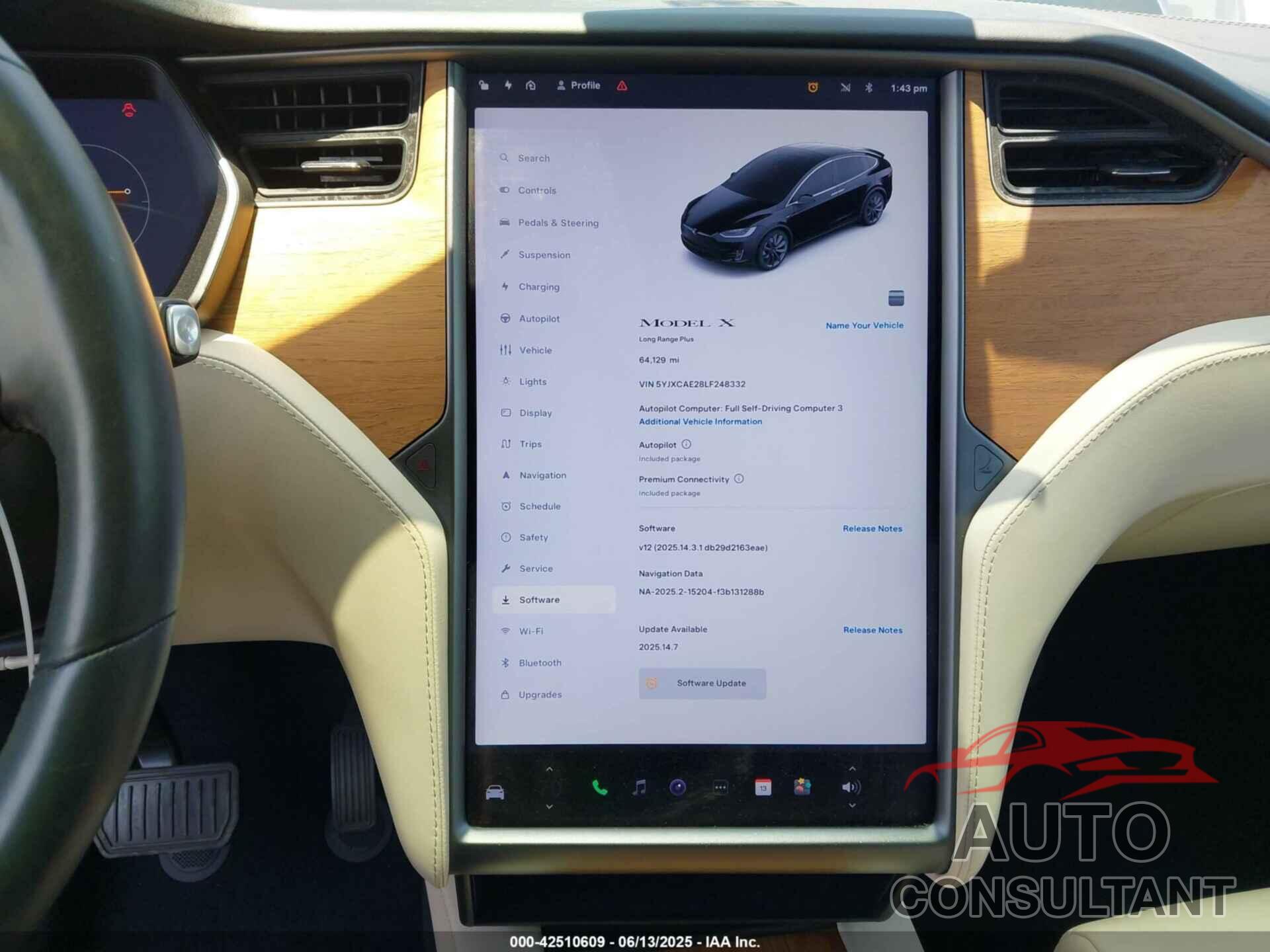 TESLA MODEL X 2020 - 5YJXCAE28LF248332