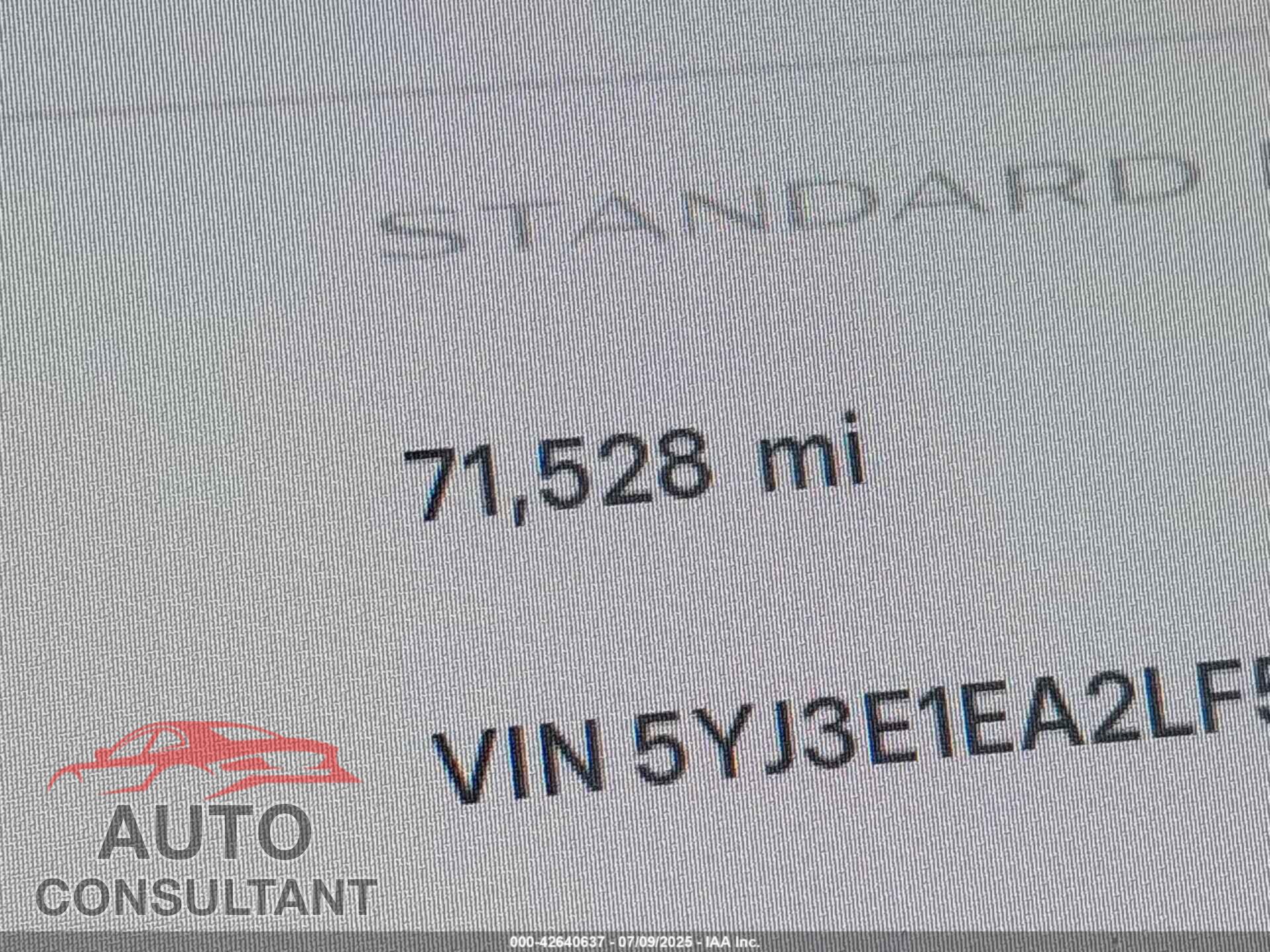 TESLA MODEL 3 2020 - 5YJ3E1EA2LF591217