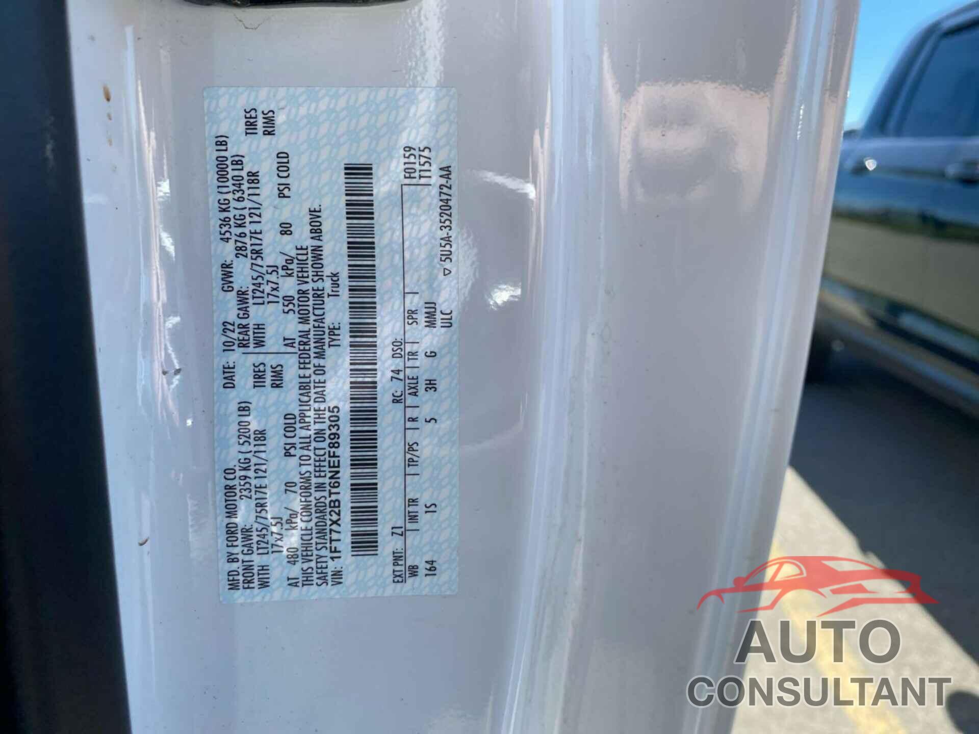 FORD F250 2022 - 1FT7X2BT6NEF89305