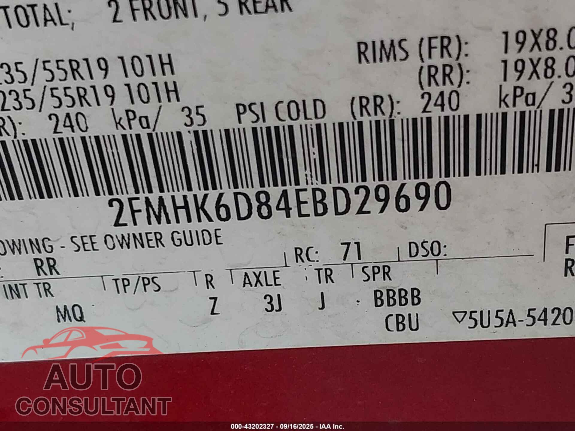 FORD FLEX 2014 - 2FMHK6D84EBD29690