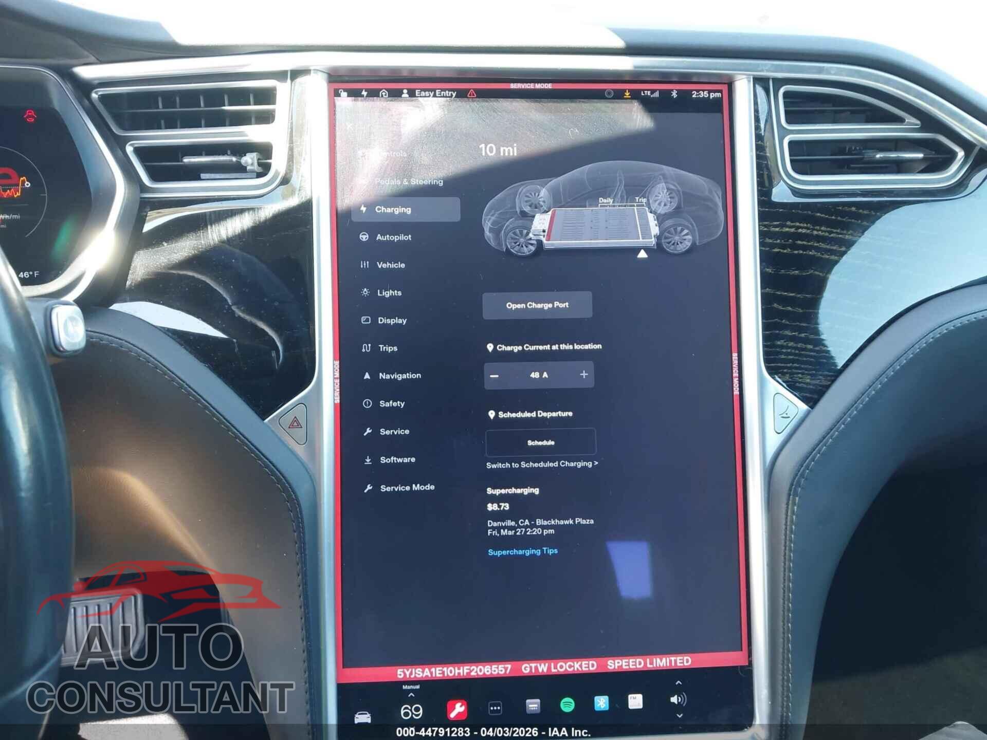 TESLA MODEL S 2017 - 5YJSA1E10HF206557