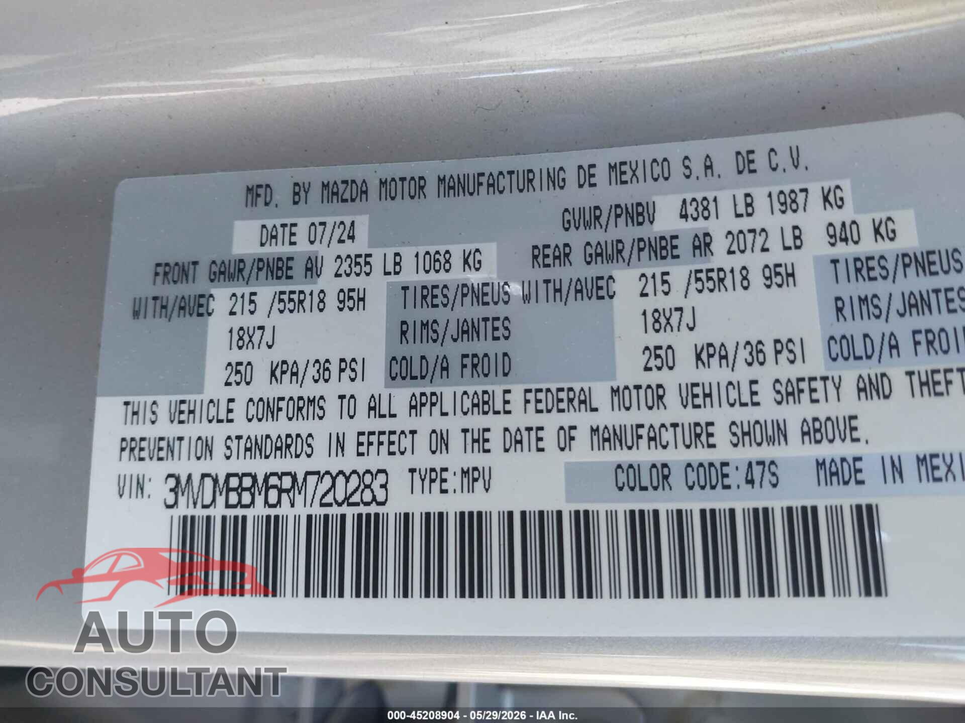 MAZDA CX-30 2024 - 3MVDMBBM6RM720283