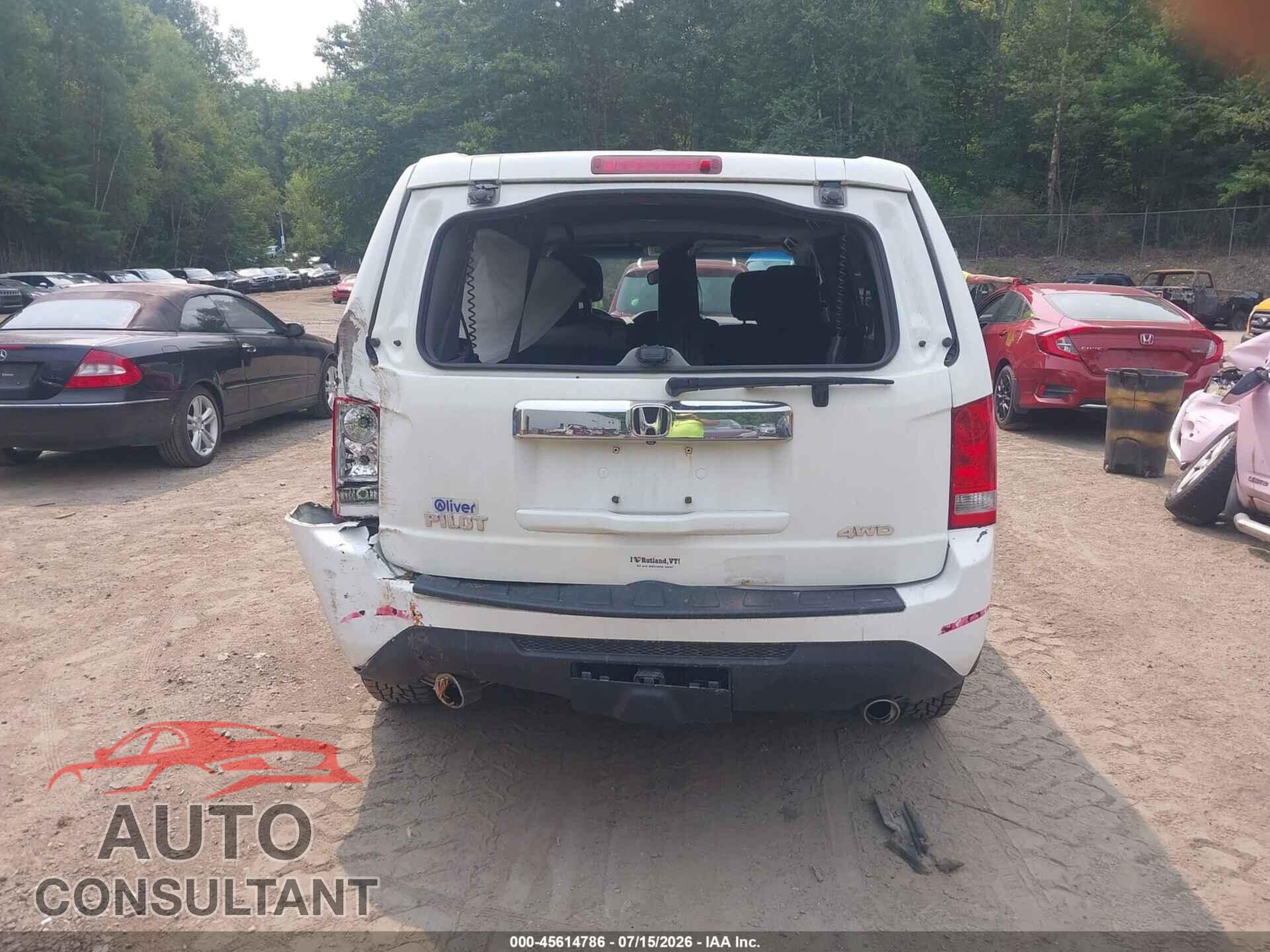 HONDA PILOT 2012 - 5FNYF4H76CB052653