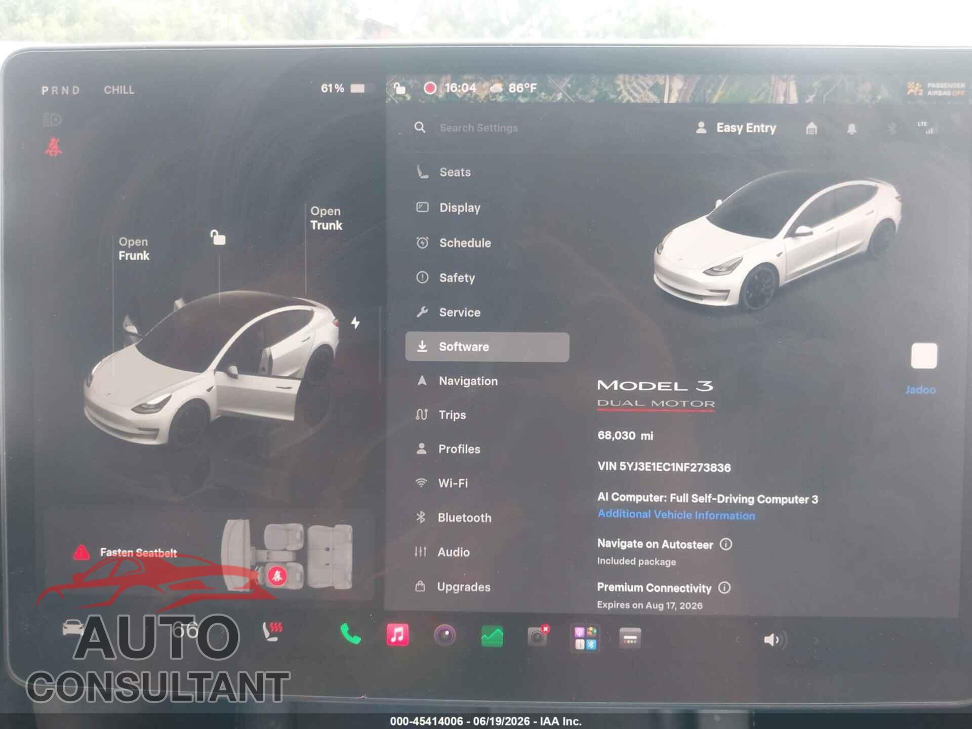 TESLA MODEL 3 2022 - 5YJ3E1EC1NF273836