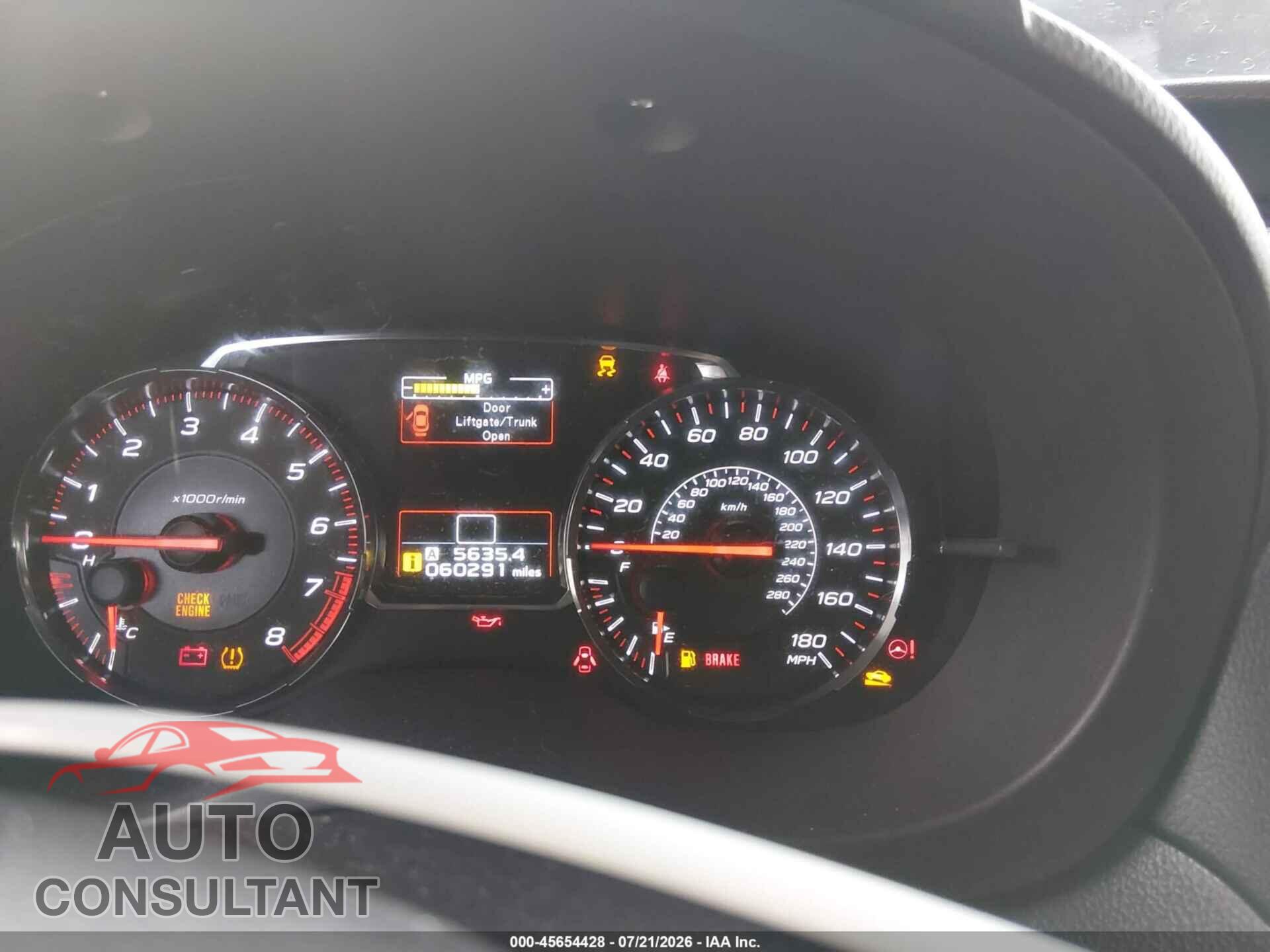 SUBARU WRX 2019 - JF1VA1A60K9821132