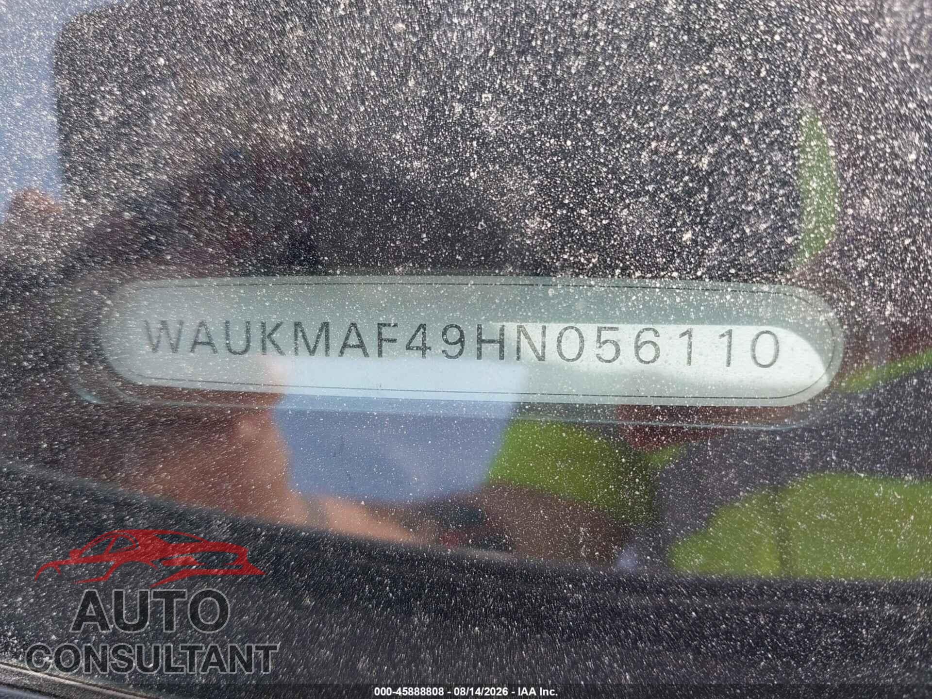 AUDI A4 2017 - WAUKMAF49HN056110