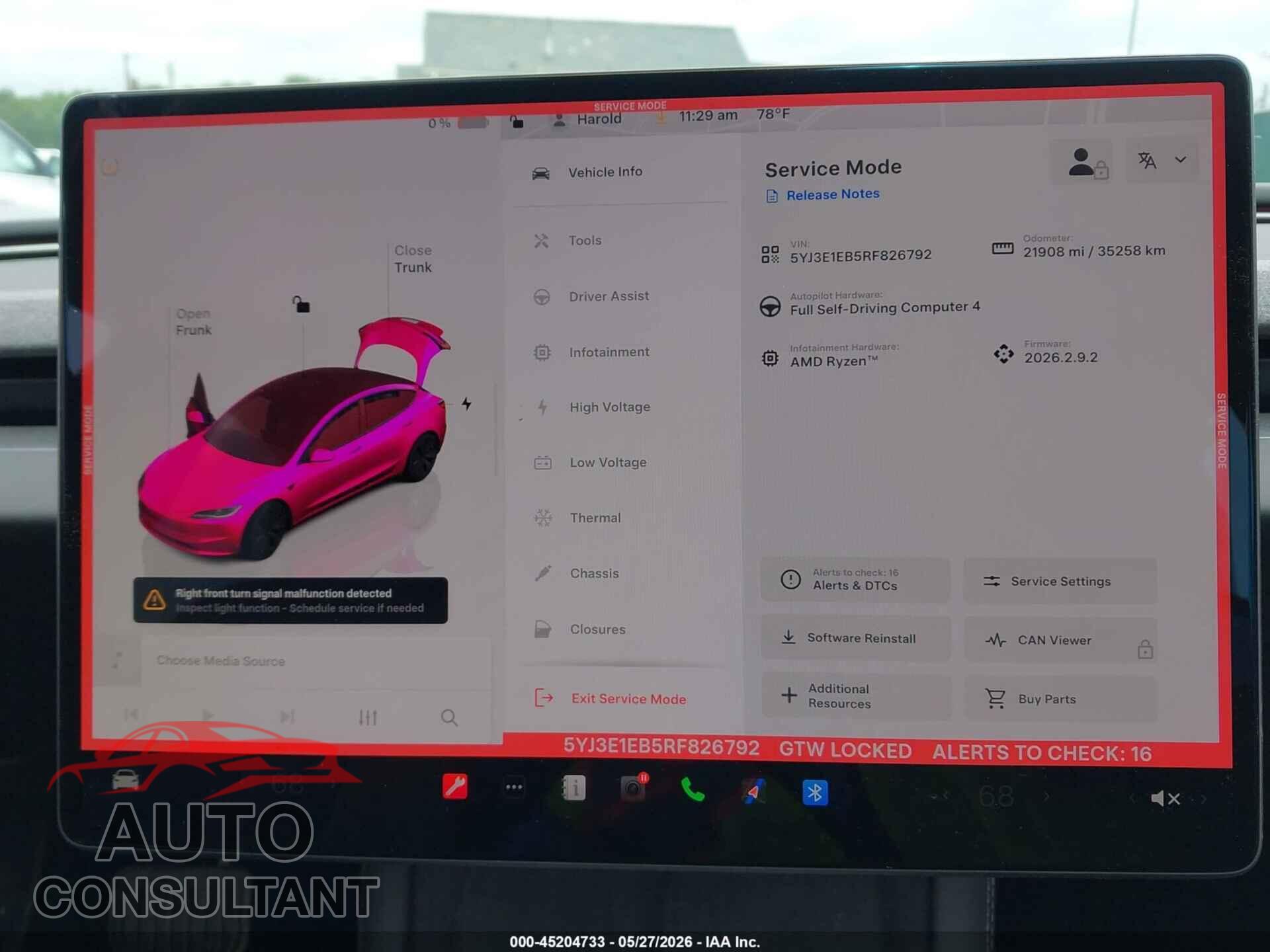 TESLA MODEL 3 2024 - 5YJ3E1EB5RF826792