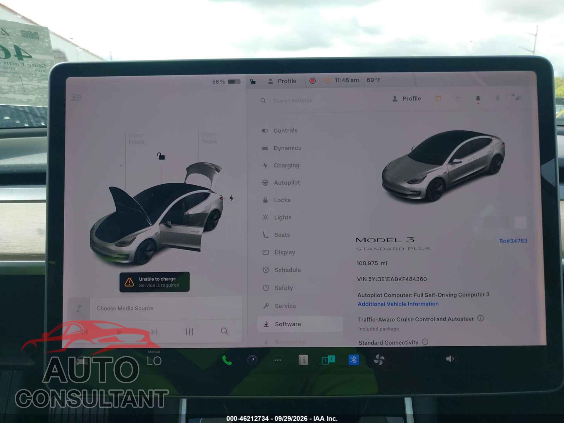 TESLA MODEL 3 2019 - 5YJ3E1EA0KF484360
