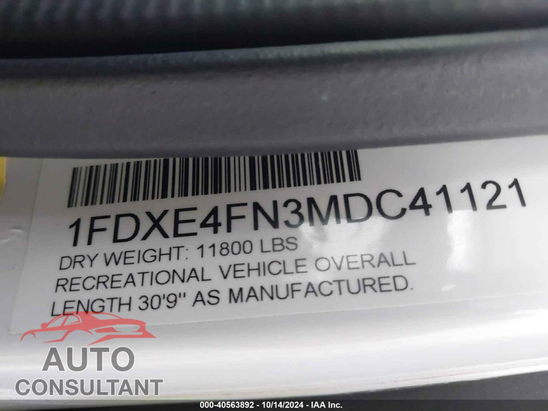 FORD ECONOLINE 2021 - 1FDXE4FN3MDC41121