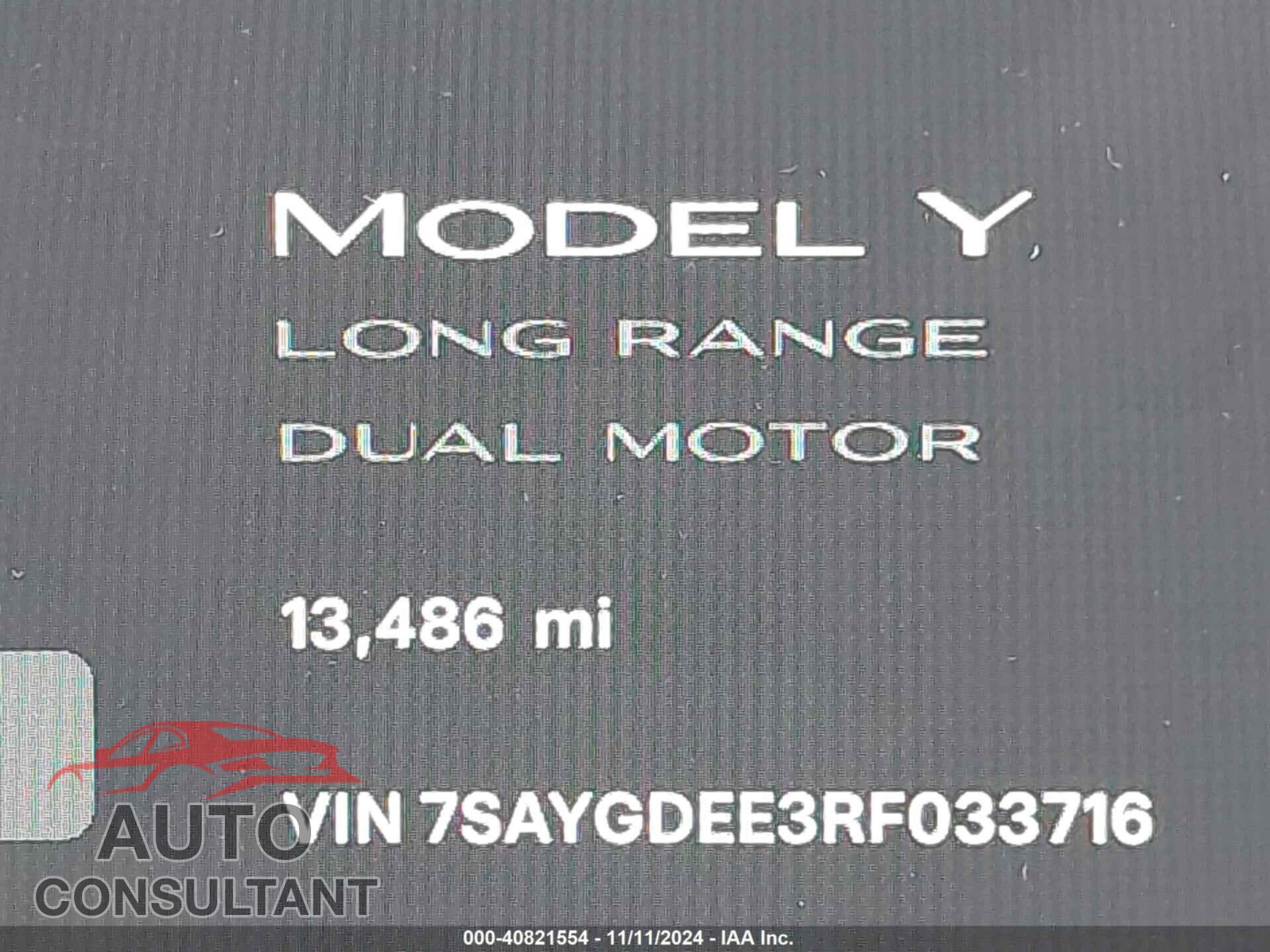 TESLA MODEL Y 2024 - 7SAYGDEE3RF033716