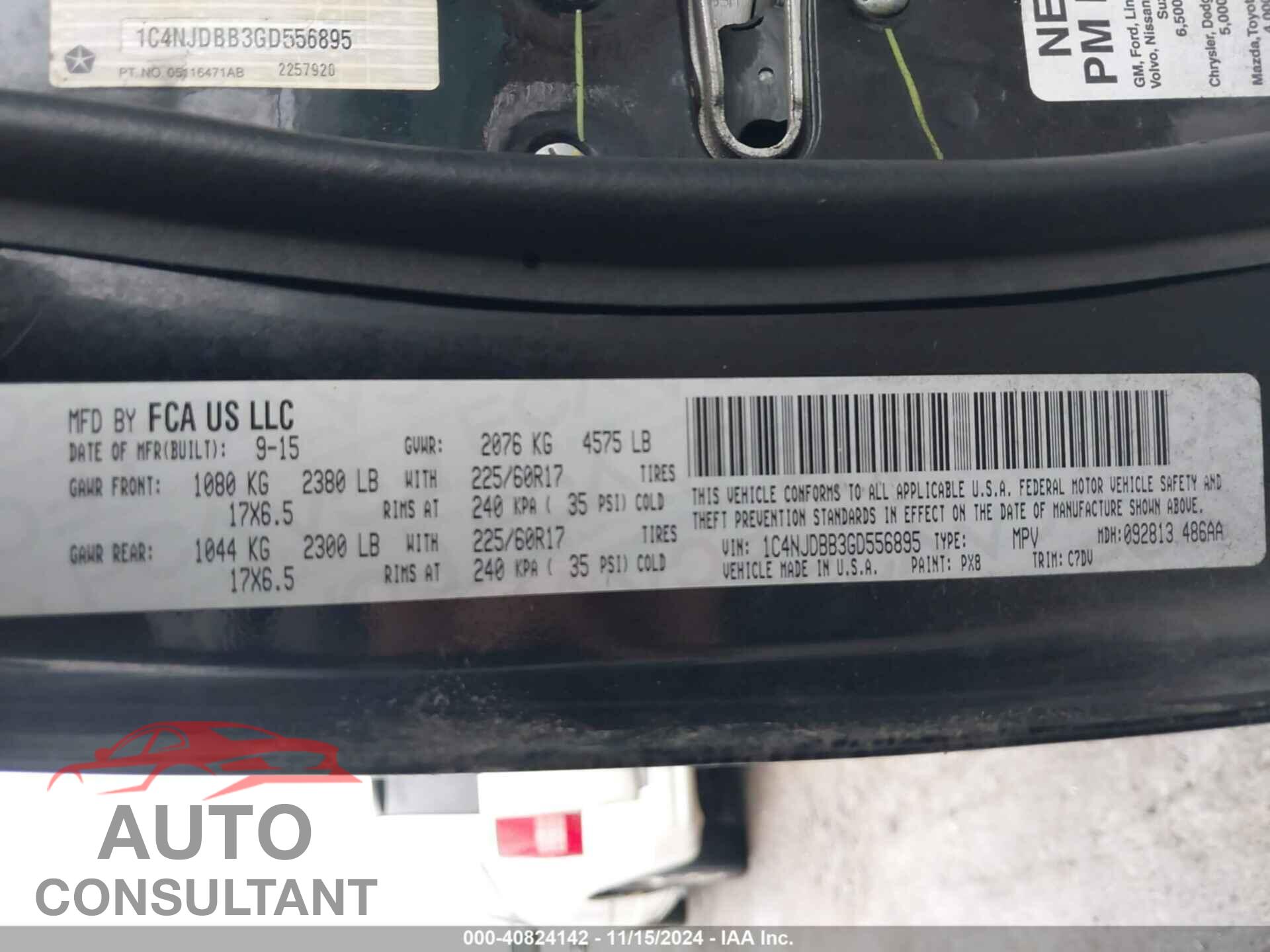 JEEP COMPASS 2016 - 1C4NJDBB3GD556895