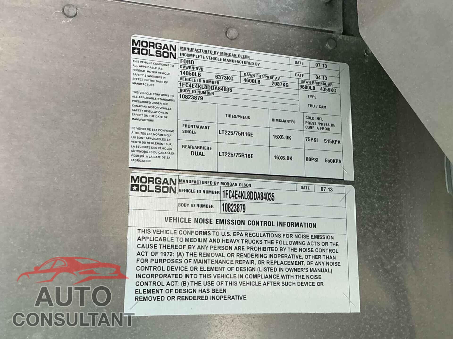 FORD E-450 STRIPPED 2013 - 1FC4E4KL8DDA84035