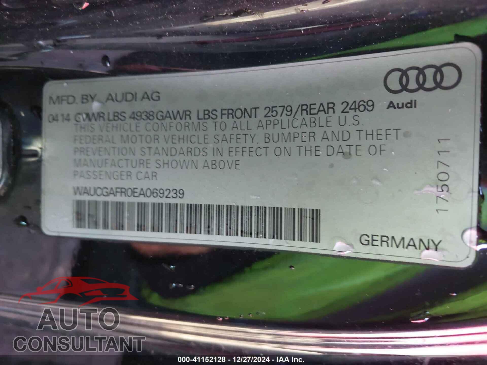 AUDI S5 2014 - WAUCGAFR0EA069239