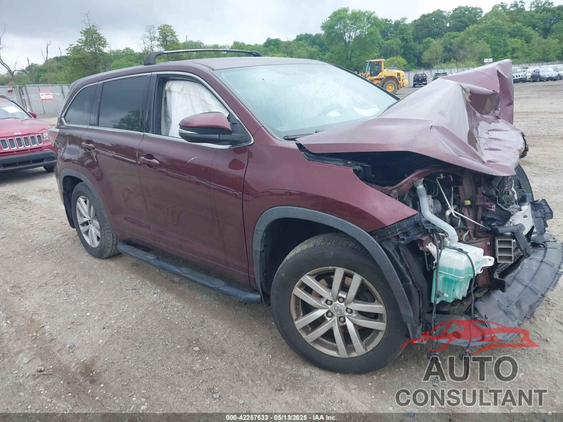 TOYOTA HIGHLANDER 2015 - 5TDBKRFH6FS145117
