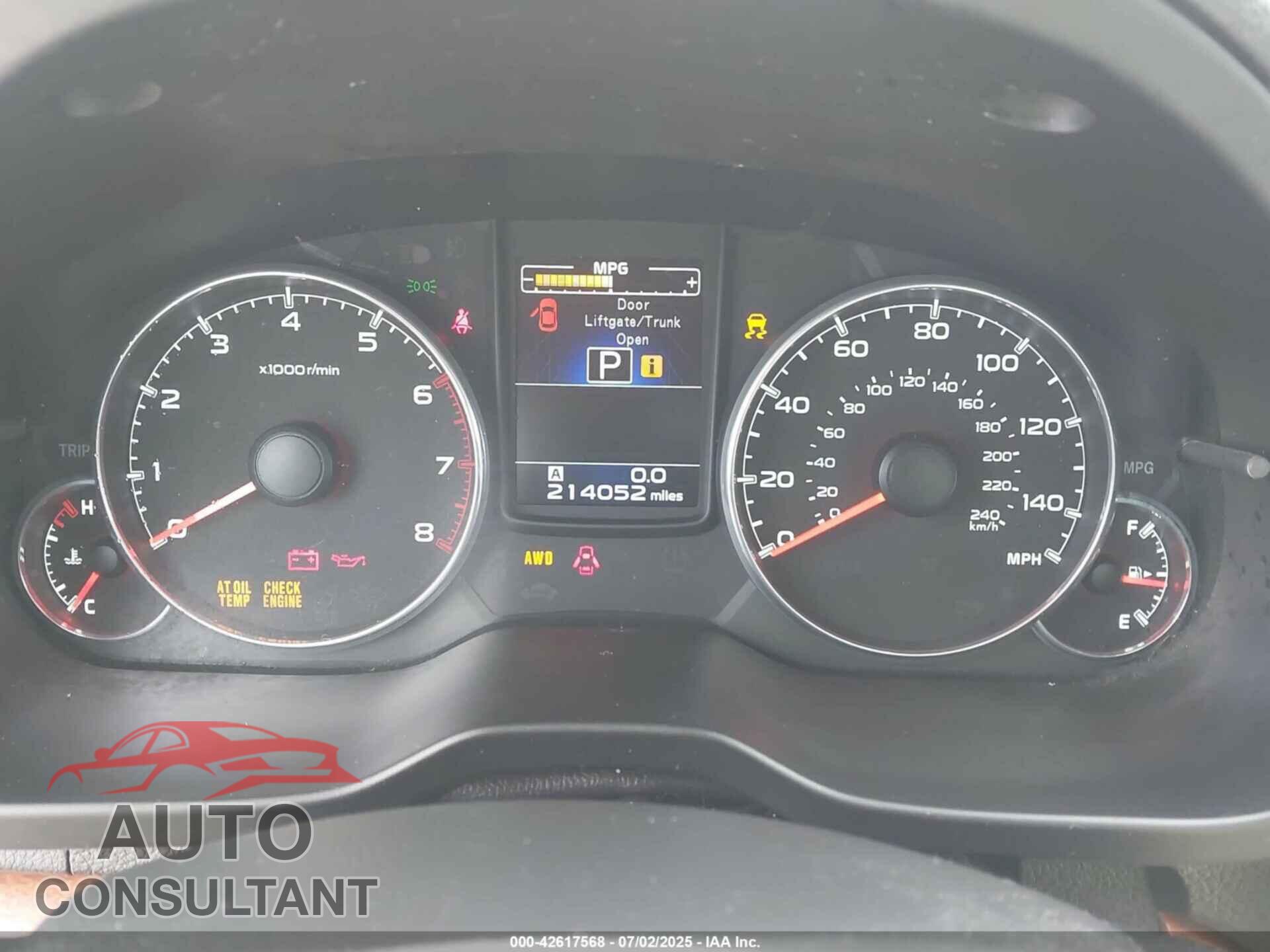 SUBARU OUTBACK 2014 - 4S4BRBLC2E3229975