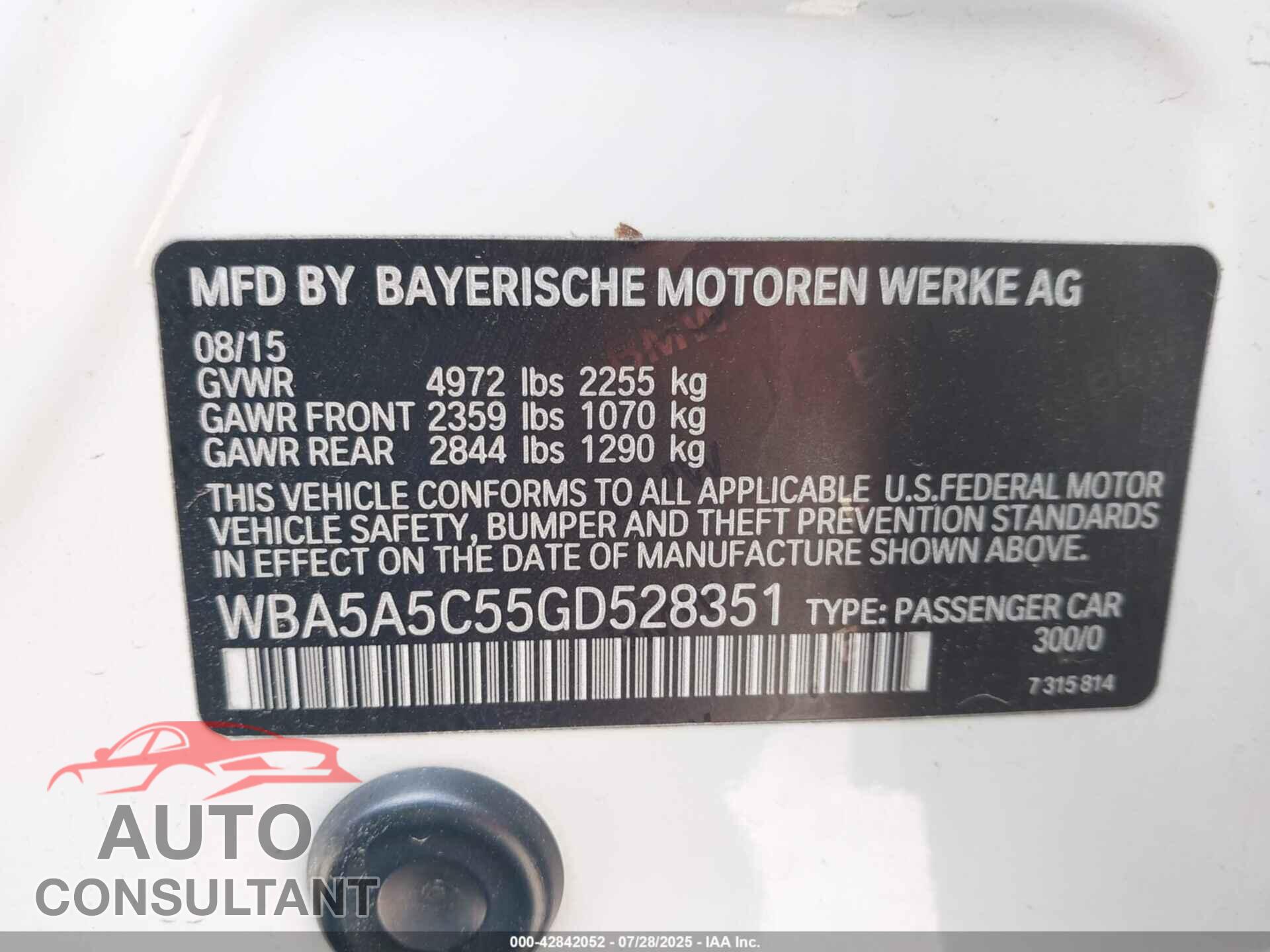 BMW 528I 2016 - WBA5A5C55GD528351