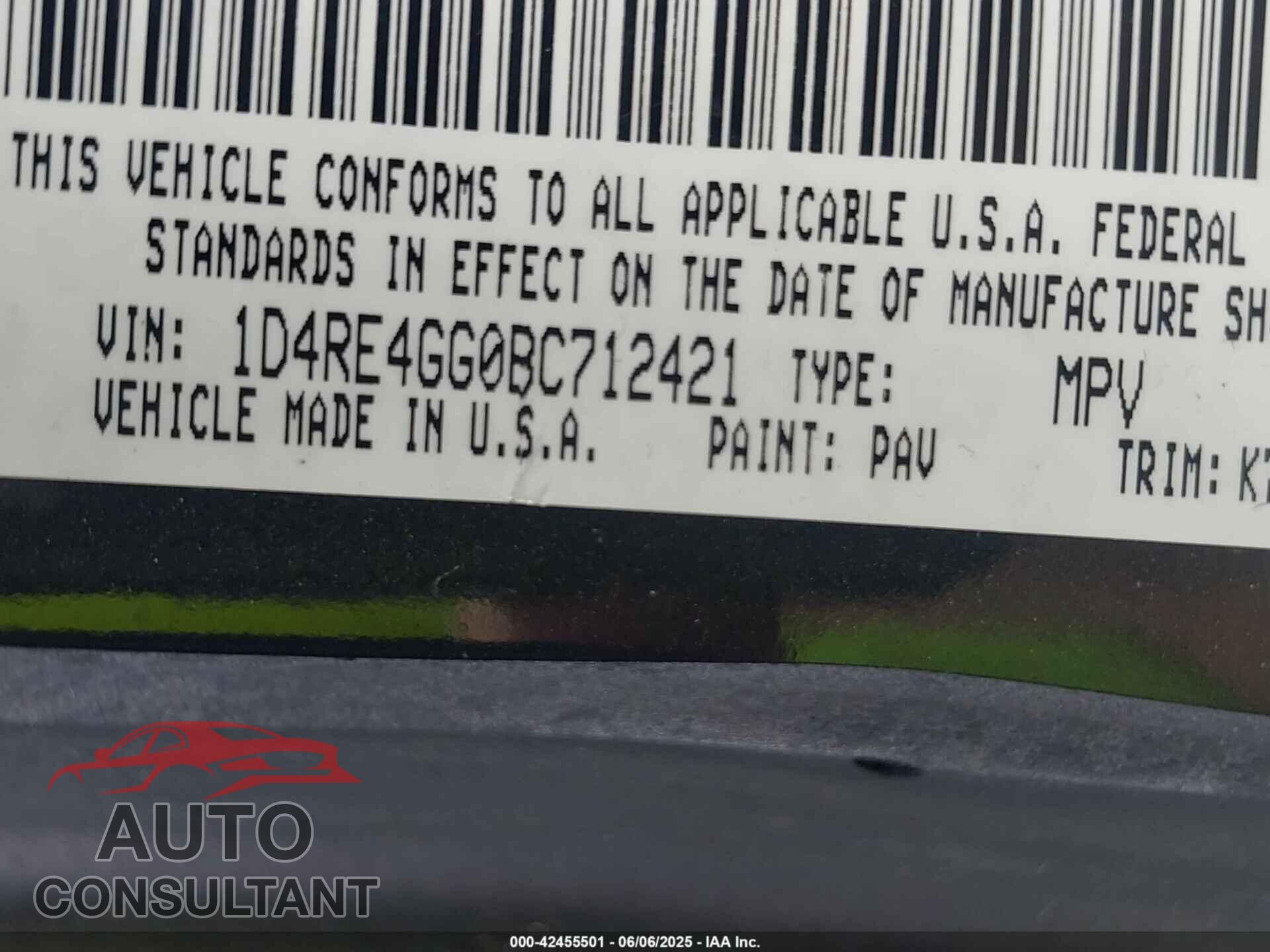 DODGE DURANGO 2011 - 1D4RE4GG0BC712421