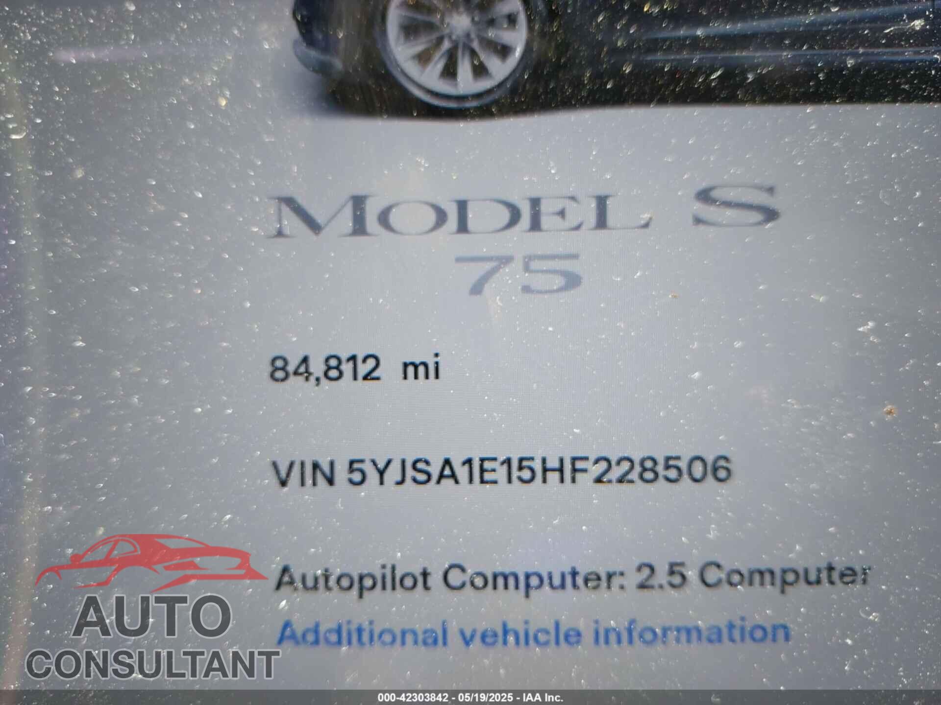 TESLA MODEL S 2017 - 5YJSA1E15HF228506