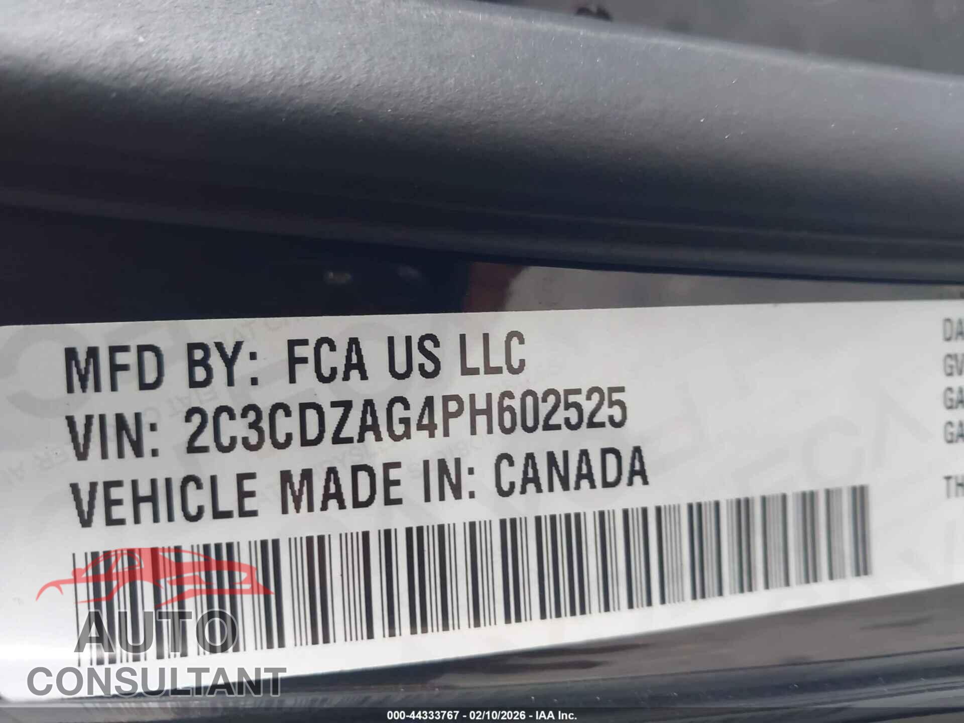 DODGE CHALLENGER 2023 - 2C3CDZAG4PH602525