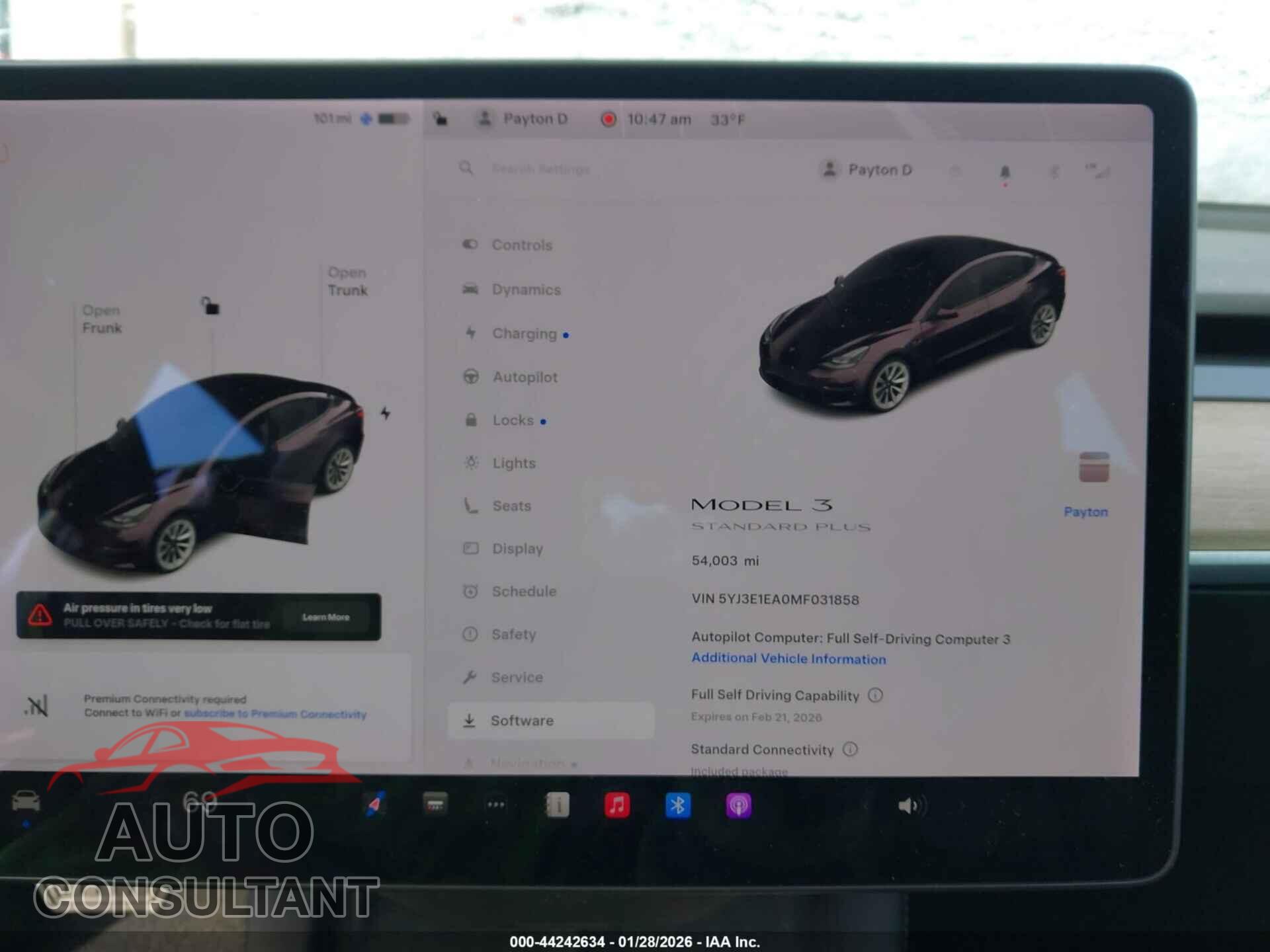 TESLA MODEL 3 2021 - 5YJ3E1EA0MF031858