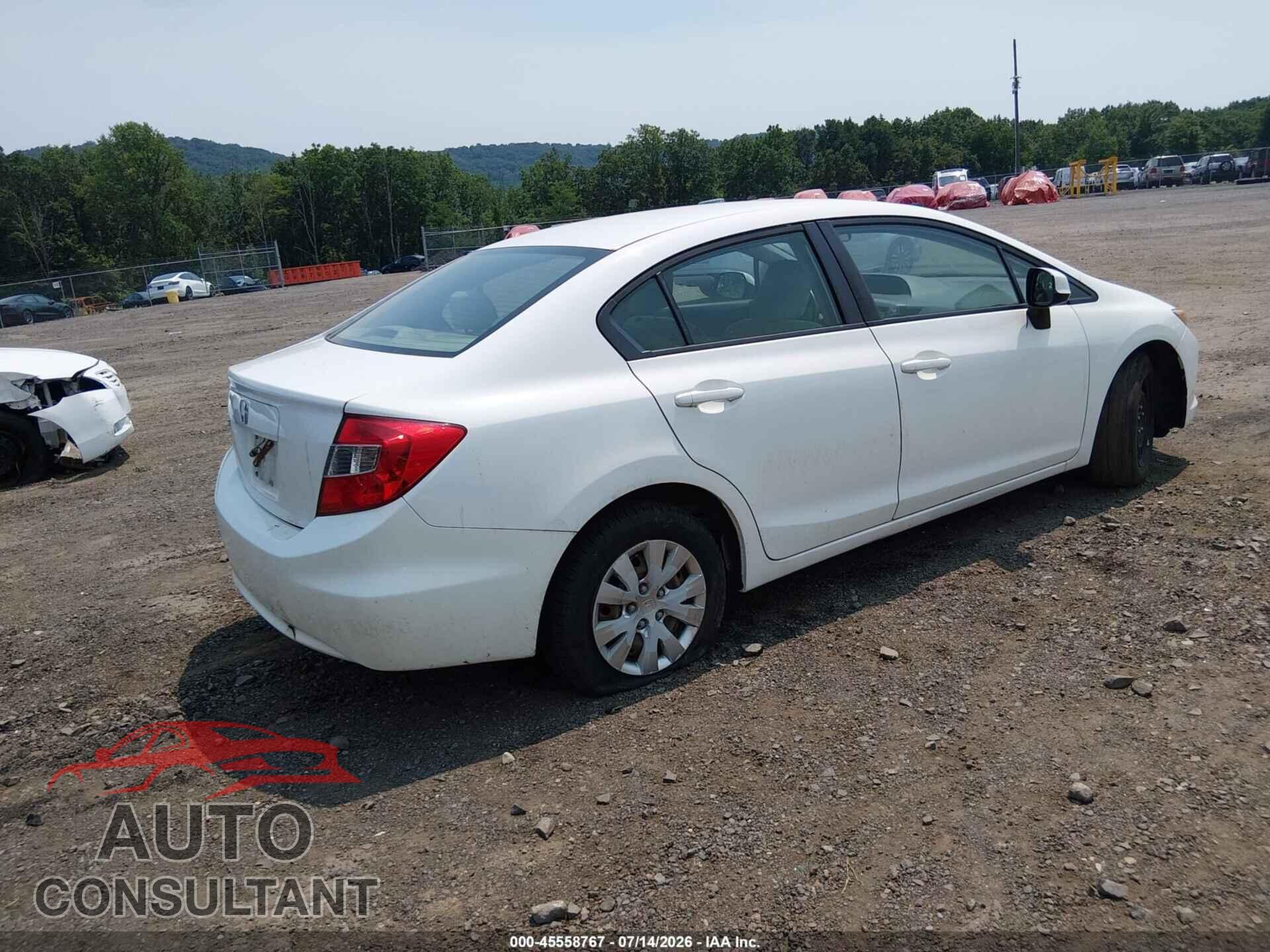 HONDA CIVIC 2012 - 19XFB2F55CE337357