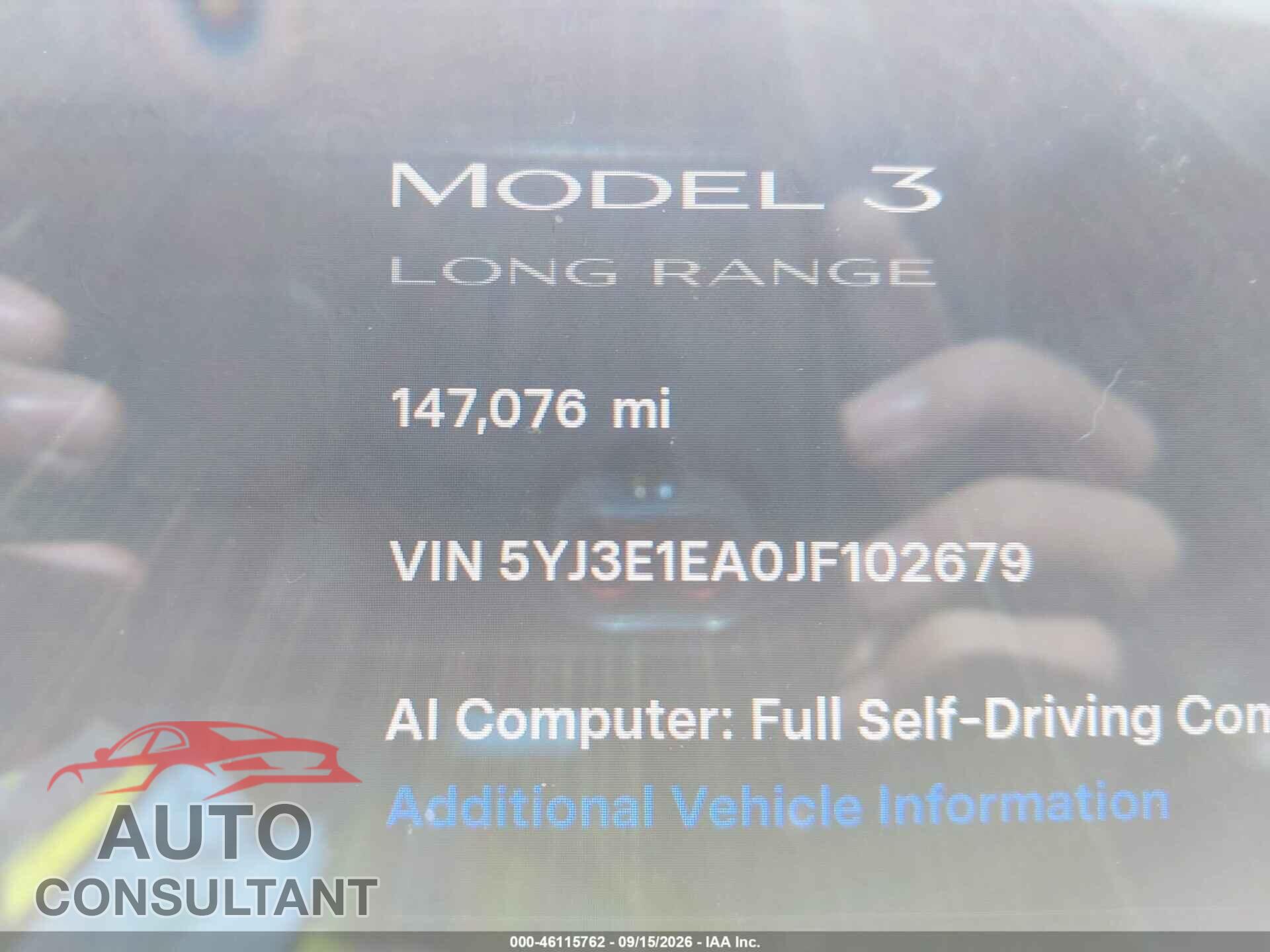 TESLA MODEL 3 2018 - 5YJ3E1EA0JF102679