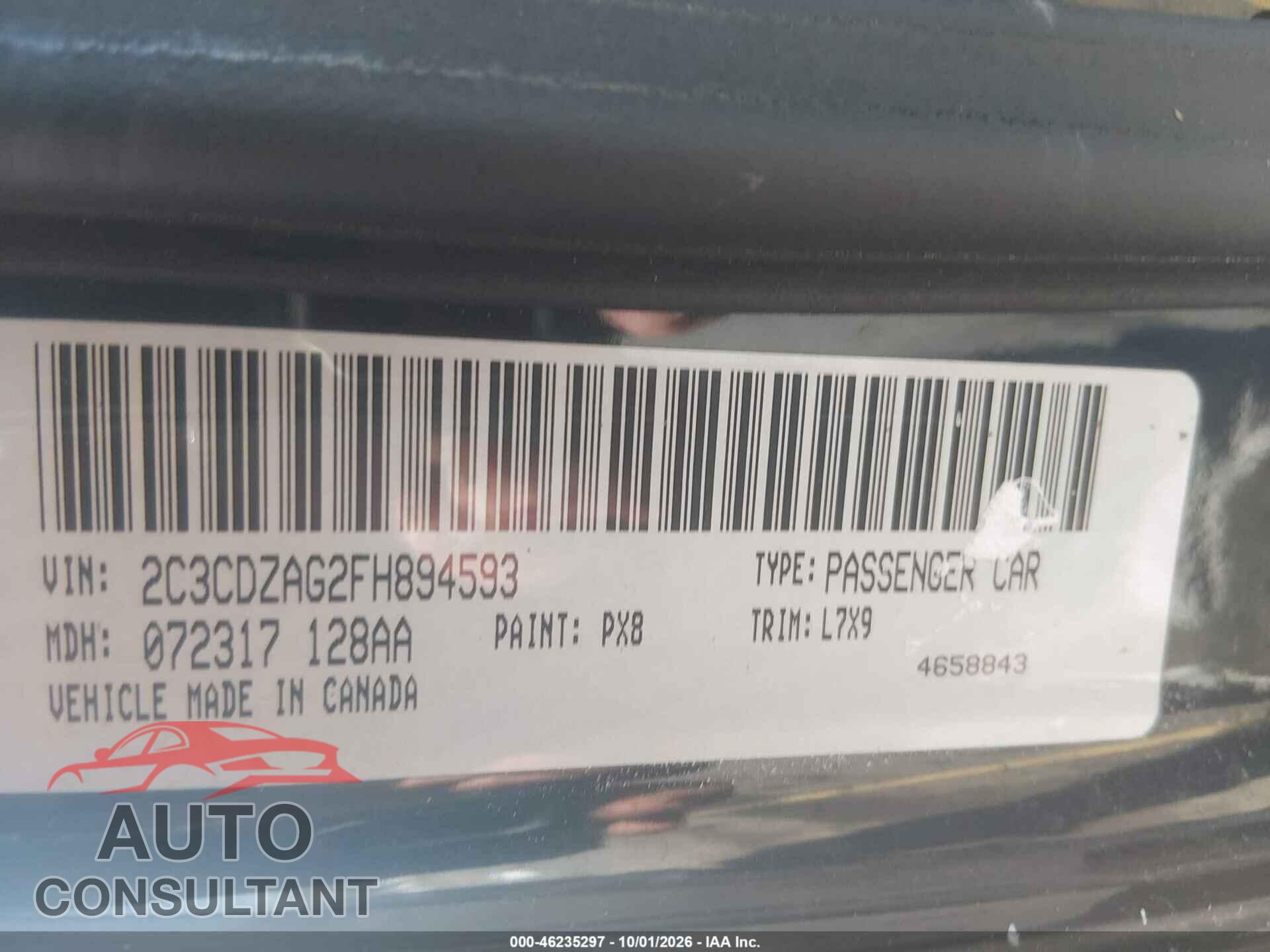 DODGE CHALLENGER 2015 - 2C3CDZAG2FH894593