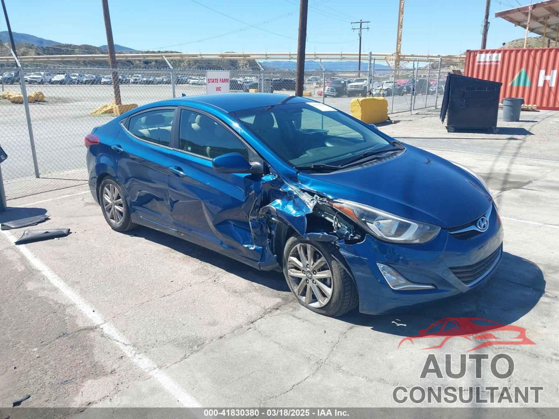 HYUNDAI ELANTRA 2015 - KMHDH4AE8FU304086