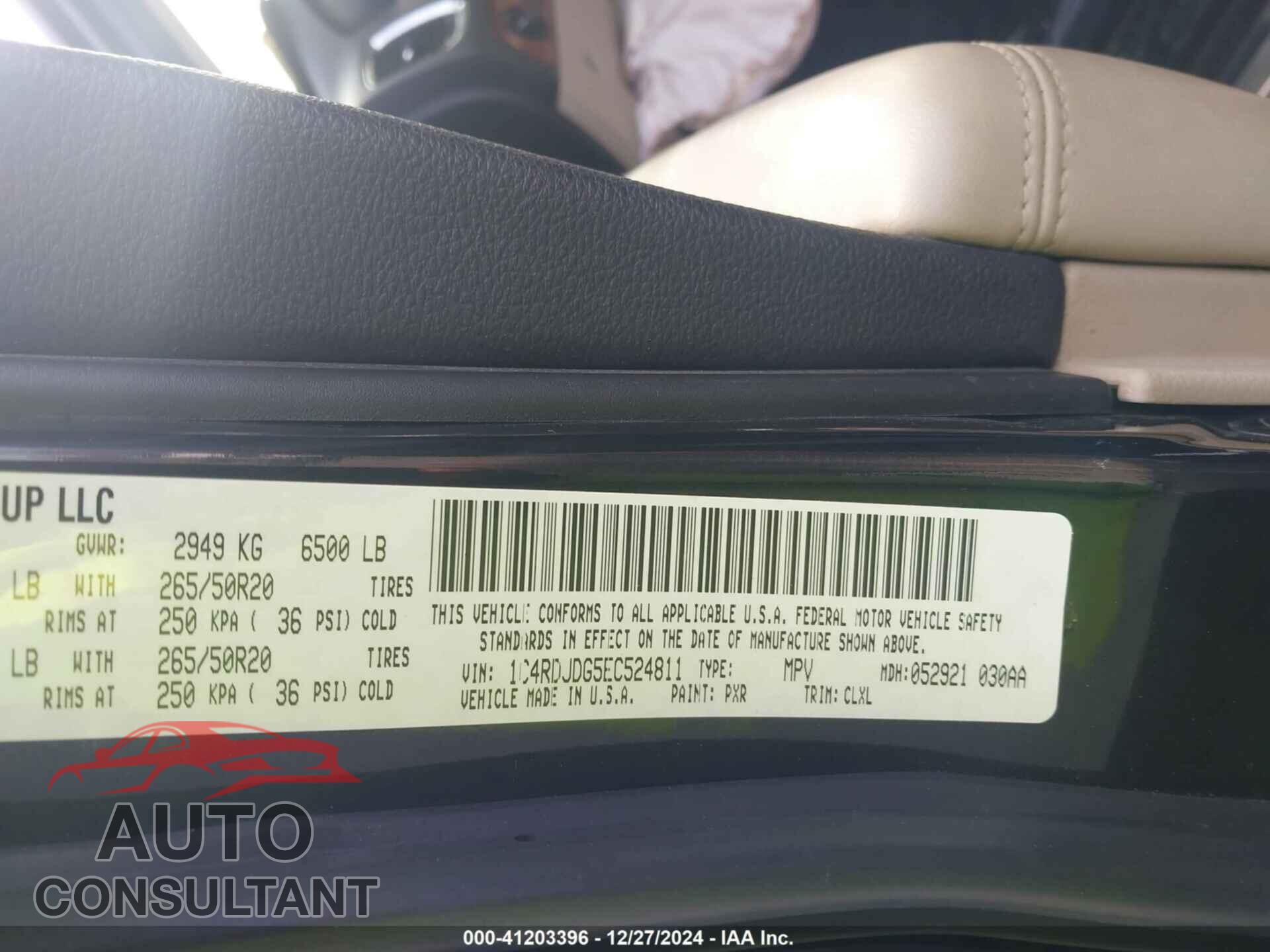 DODGE DURANGO 2014 - 1C4RDJDG5EC524811