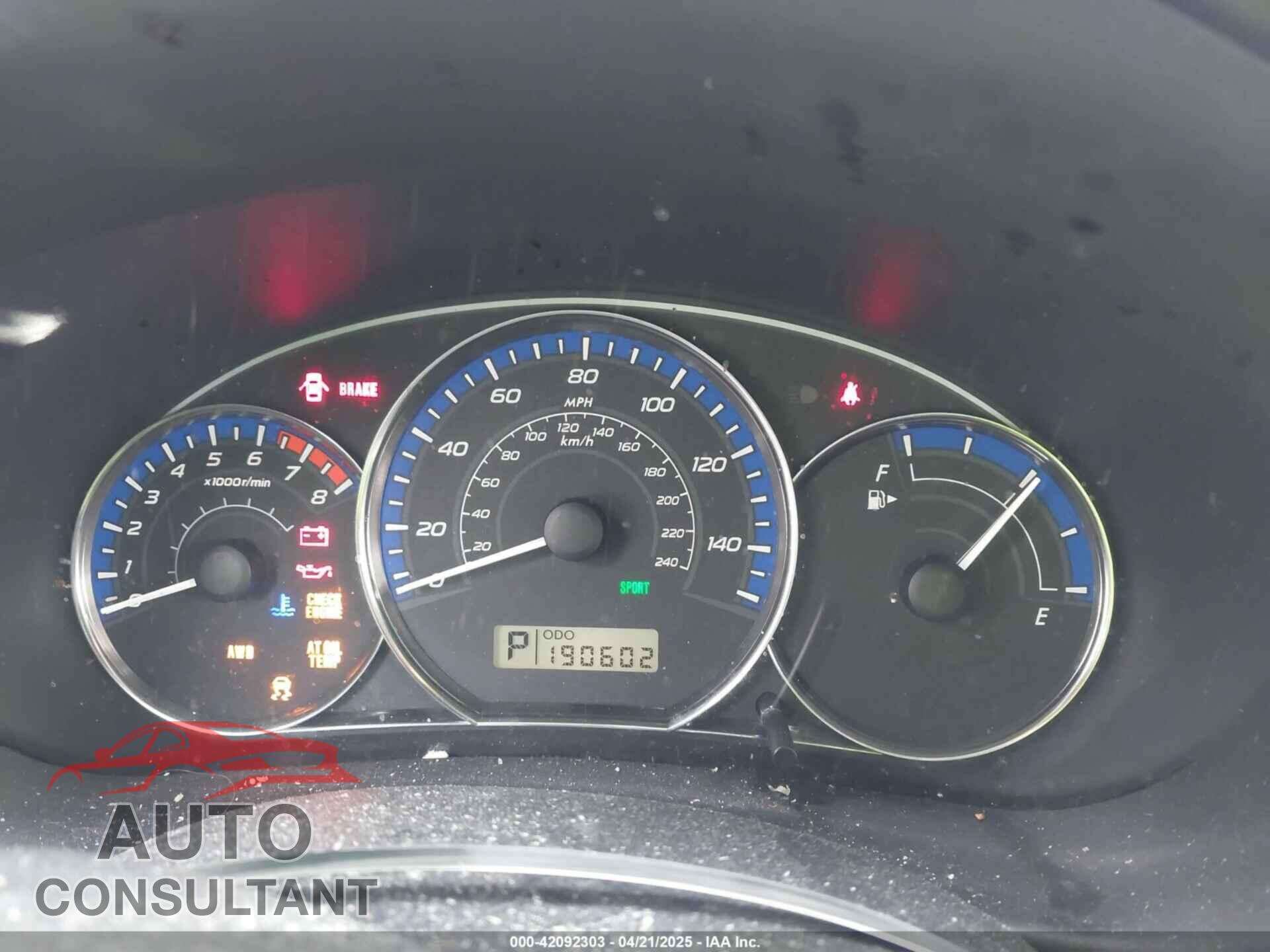 SUBARU FORESTER 2012 - JF2SHAEC7CH419609