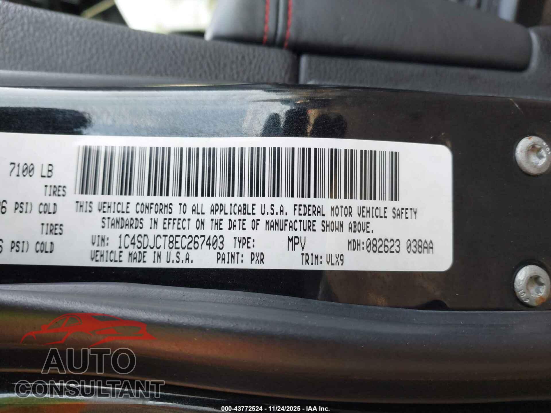 DODGE DURANGO 2014 - 1C4SDJCT8EC267403