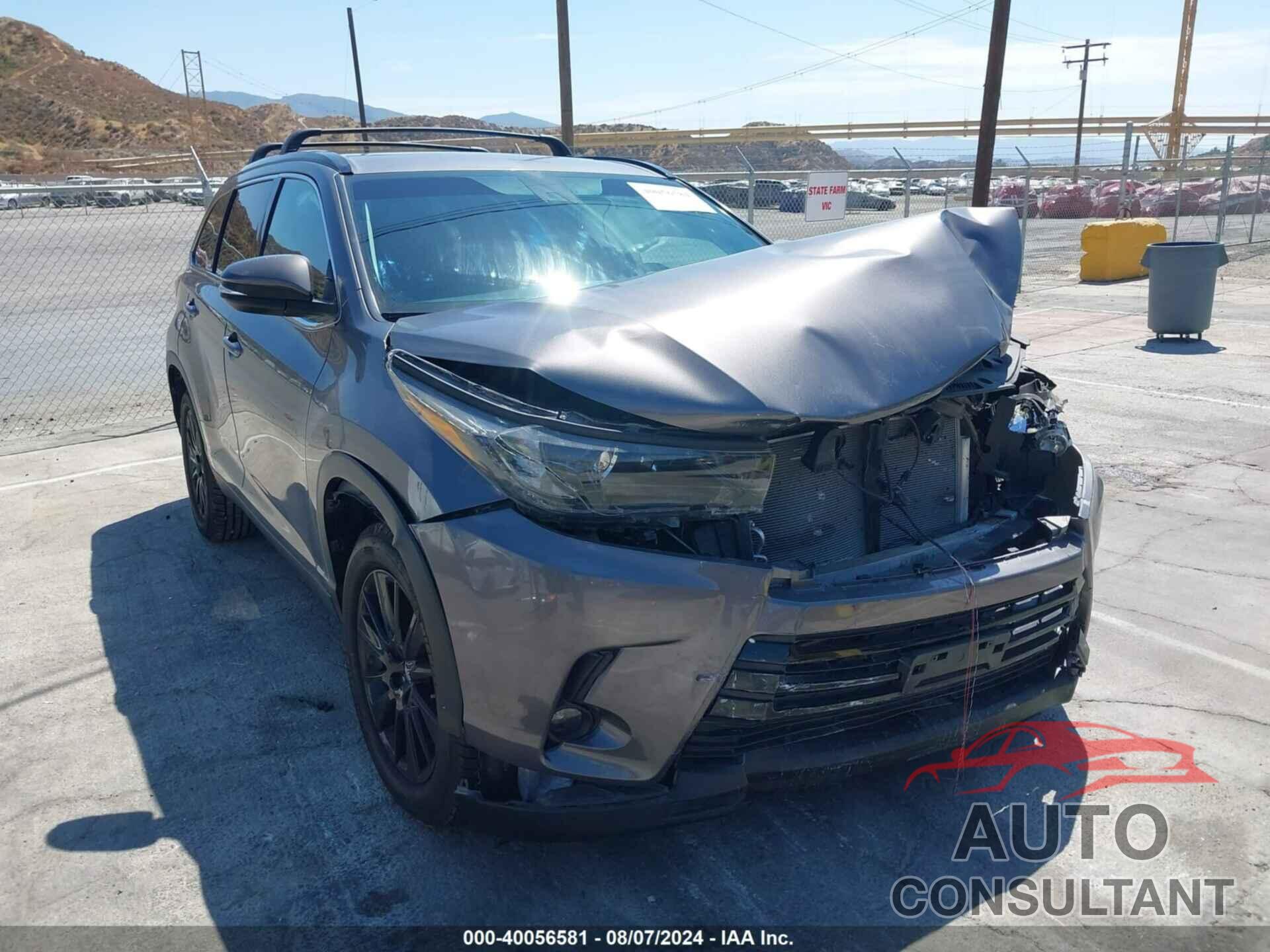 TOYOTA HIGHLANDER 2019 - 5TDKZRFHXKS569440