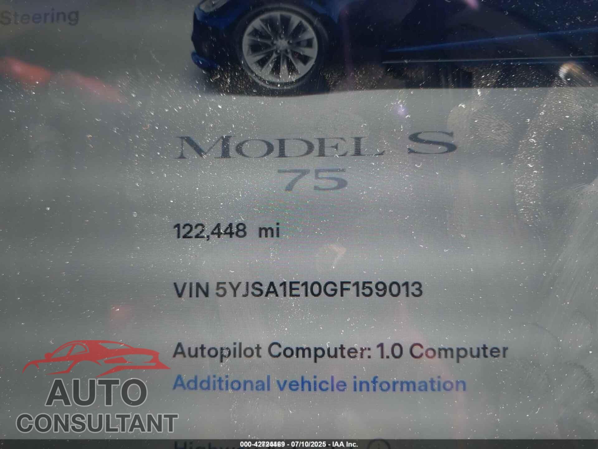 TESLA MODEL S 2016 - 5YJSA1E10GF159013