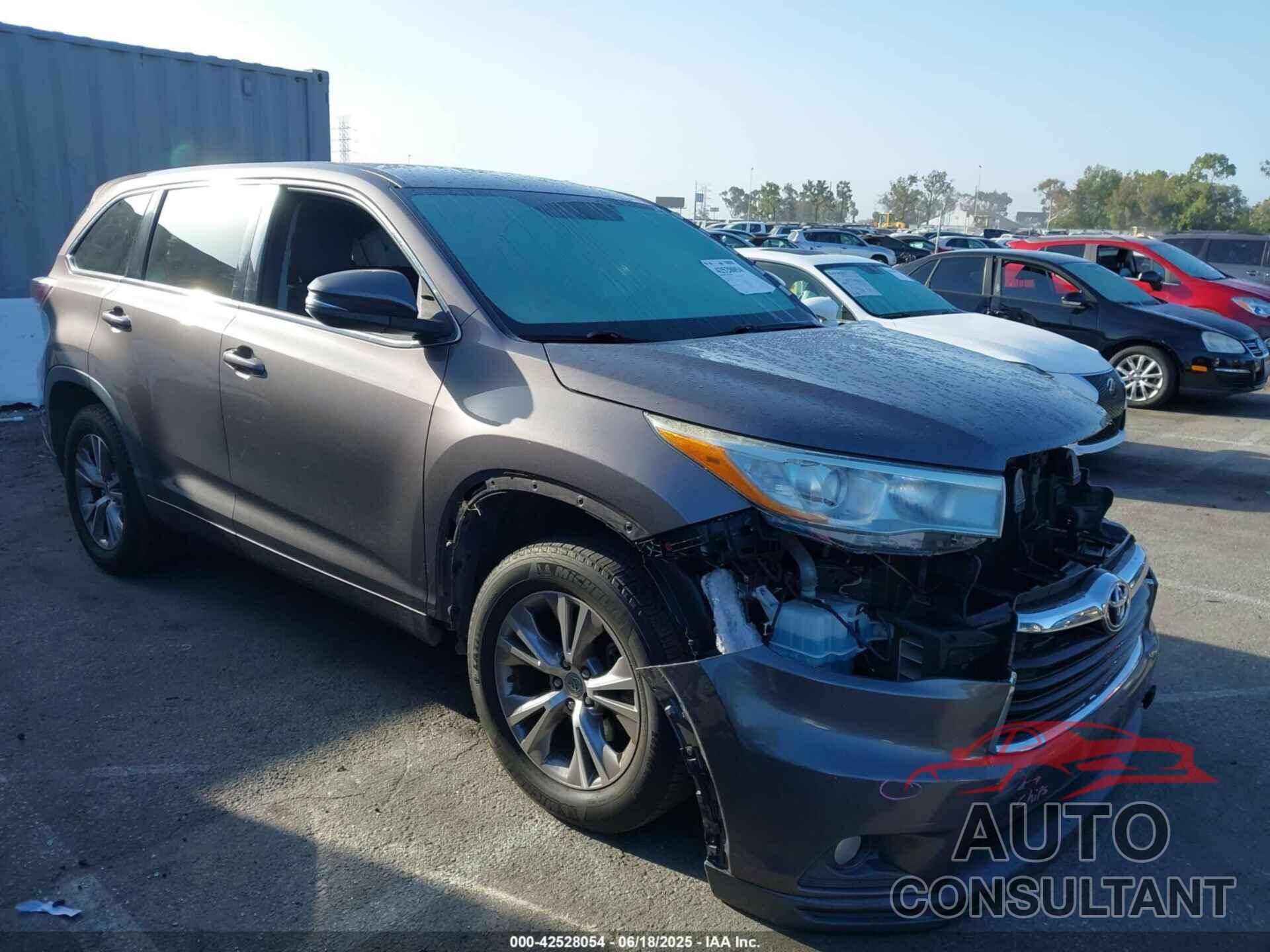 TOYOTA HIGHLANDER 2015 - 5TDZKRFH9FS107055