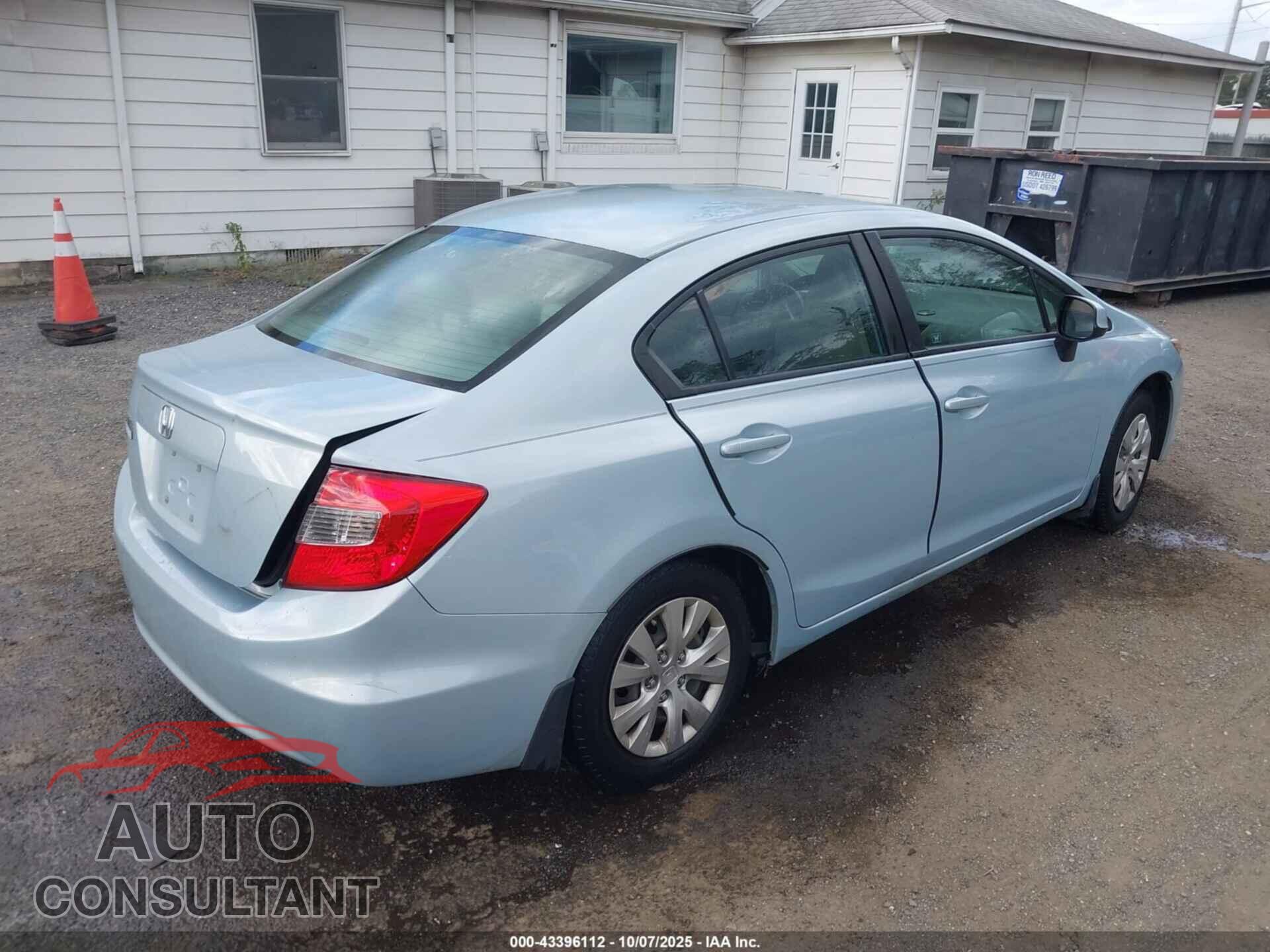 HONDA CIVIC 2012 - 19XFB2F59CE362777