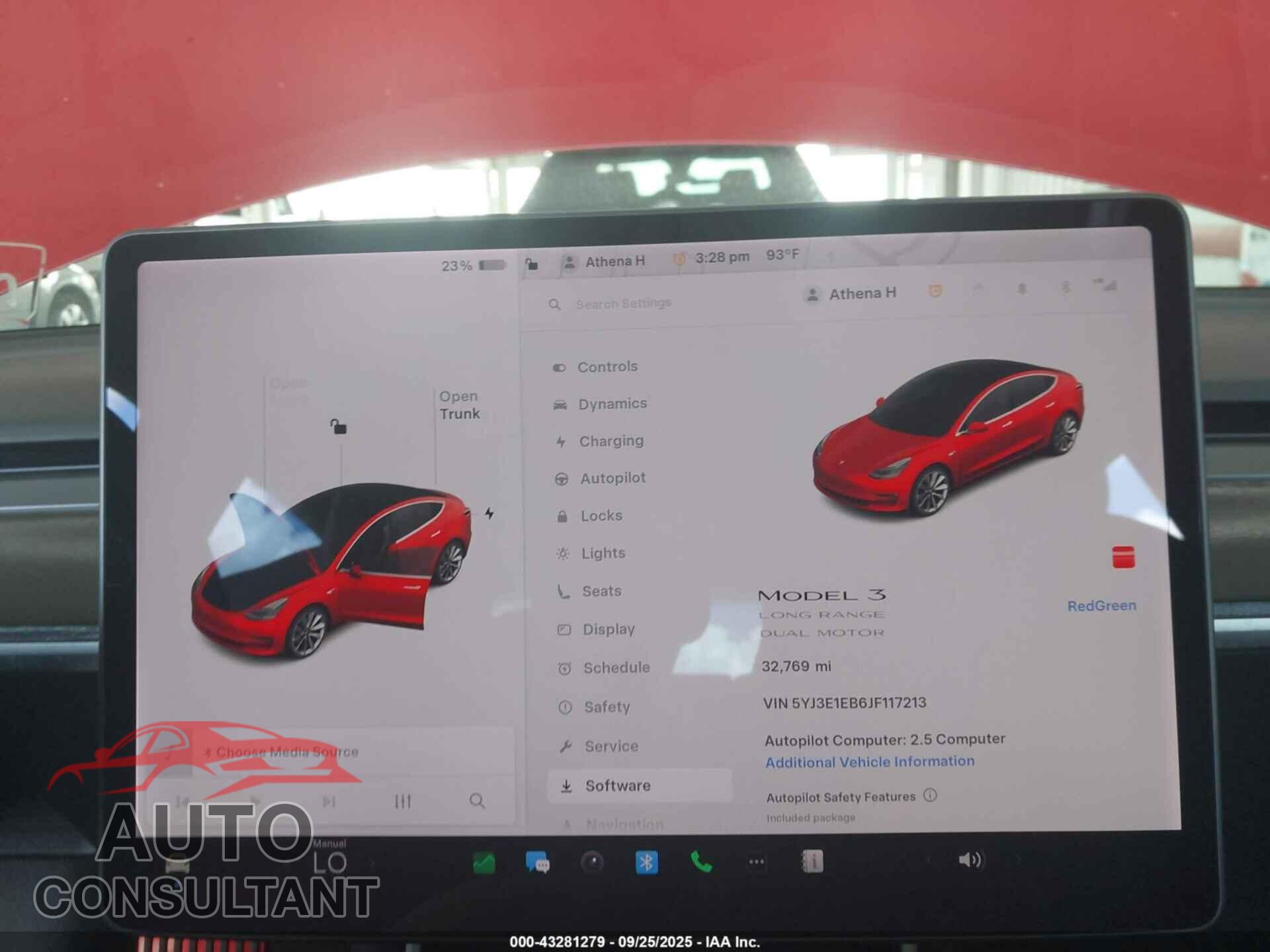 TESLA MODEL 3 2018 - 5YJ3E1EB6JF117213