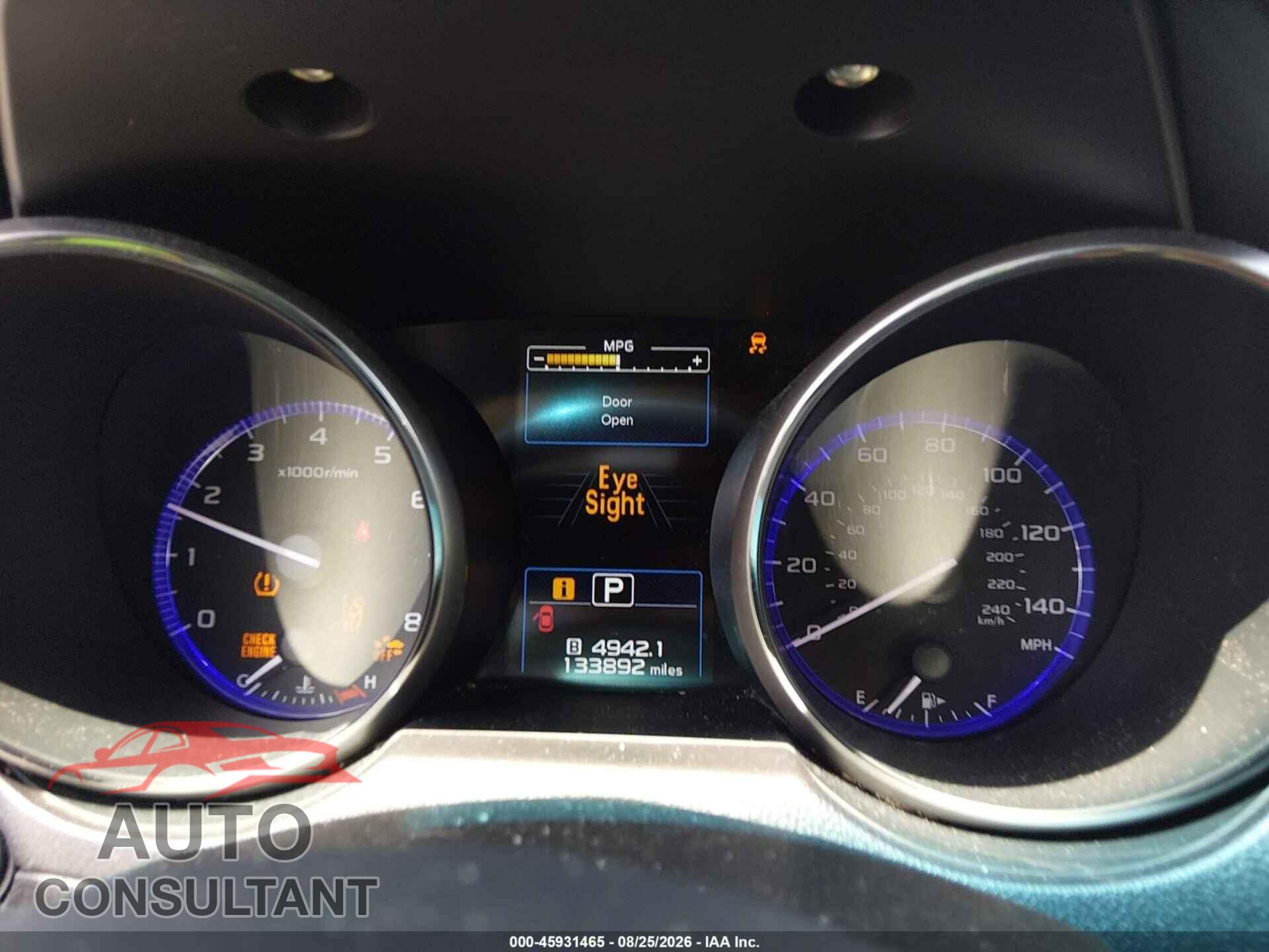 SUBARU OUTBACK 2016 - 4S4BSBFC6G3343979