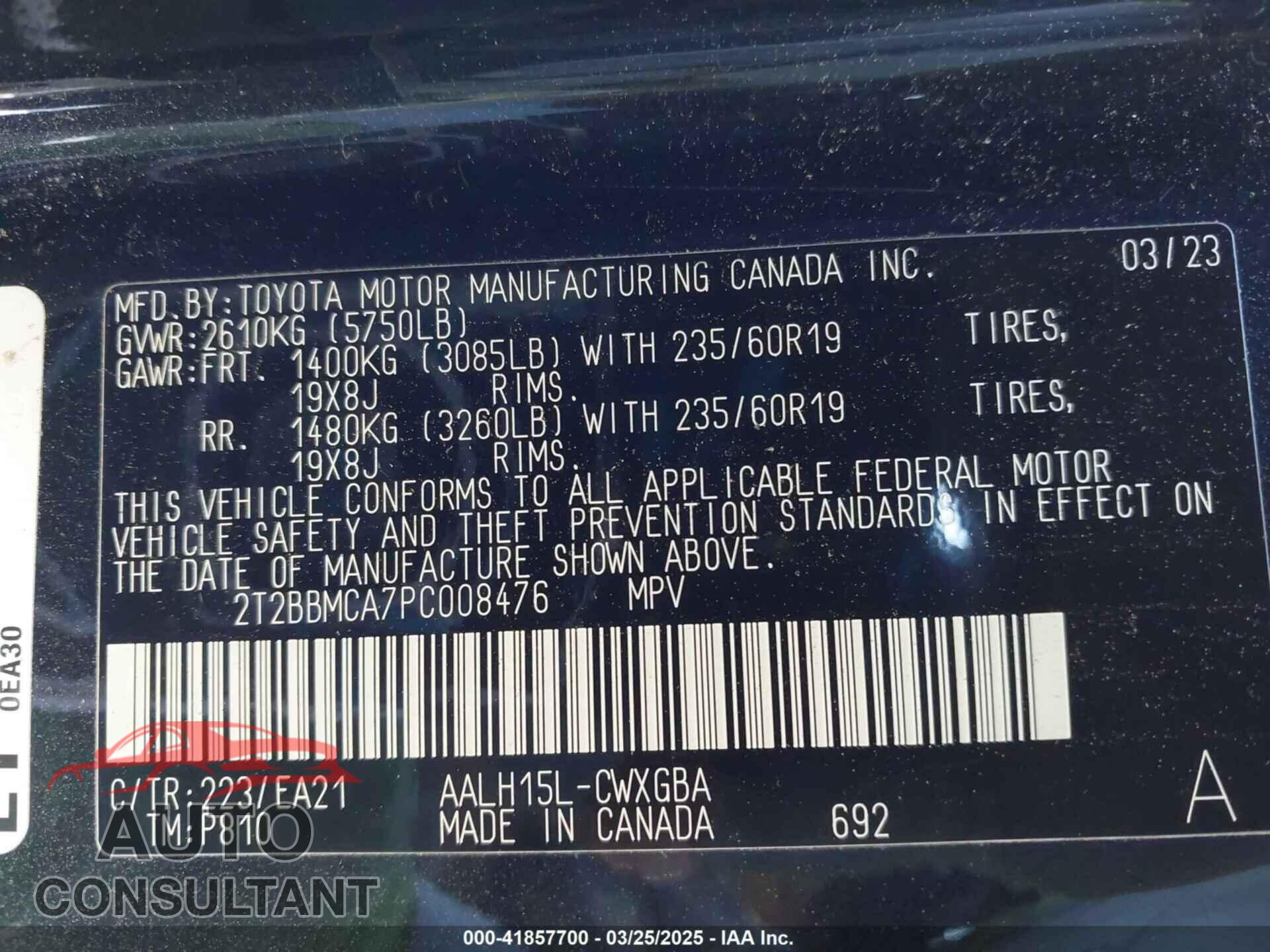 LEXUS RX 350H 2023 - 2T2BBMCA7PC008476