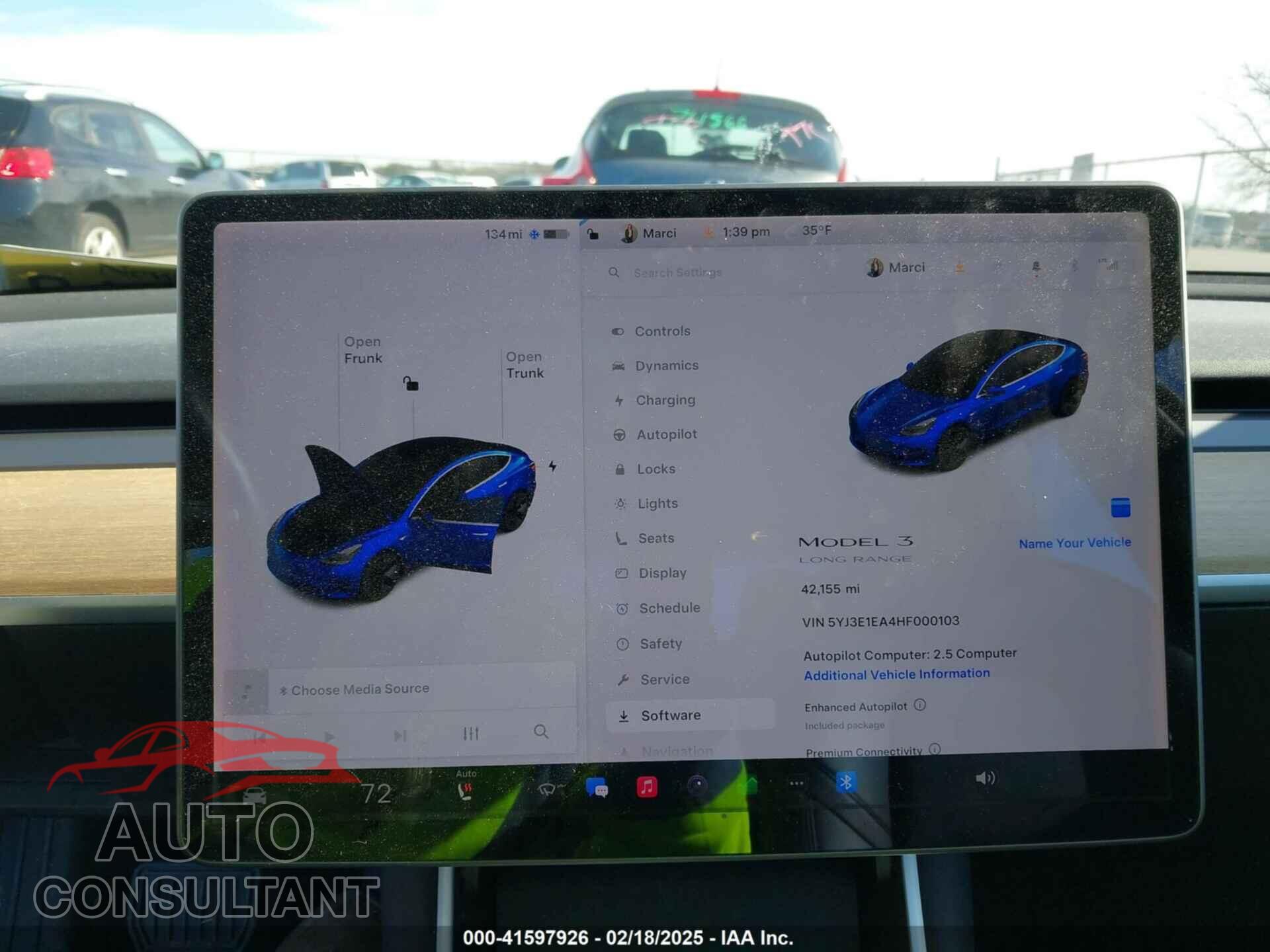 TESLA MODEL 3 2017 - 5YJ3E1EA4HF000103