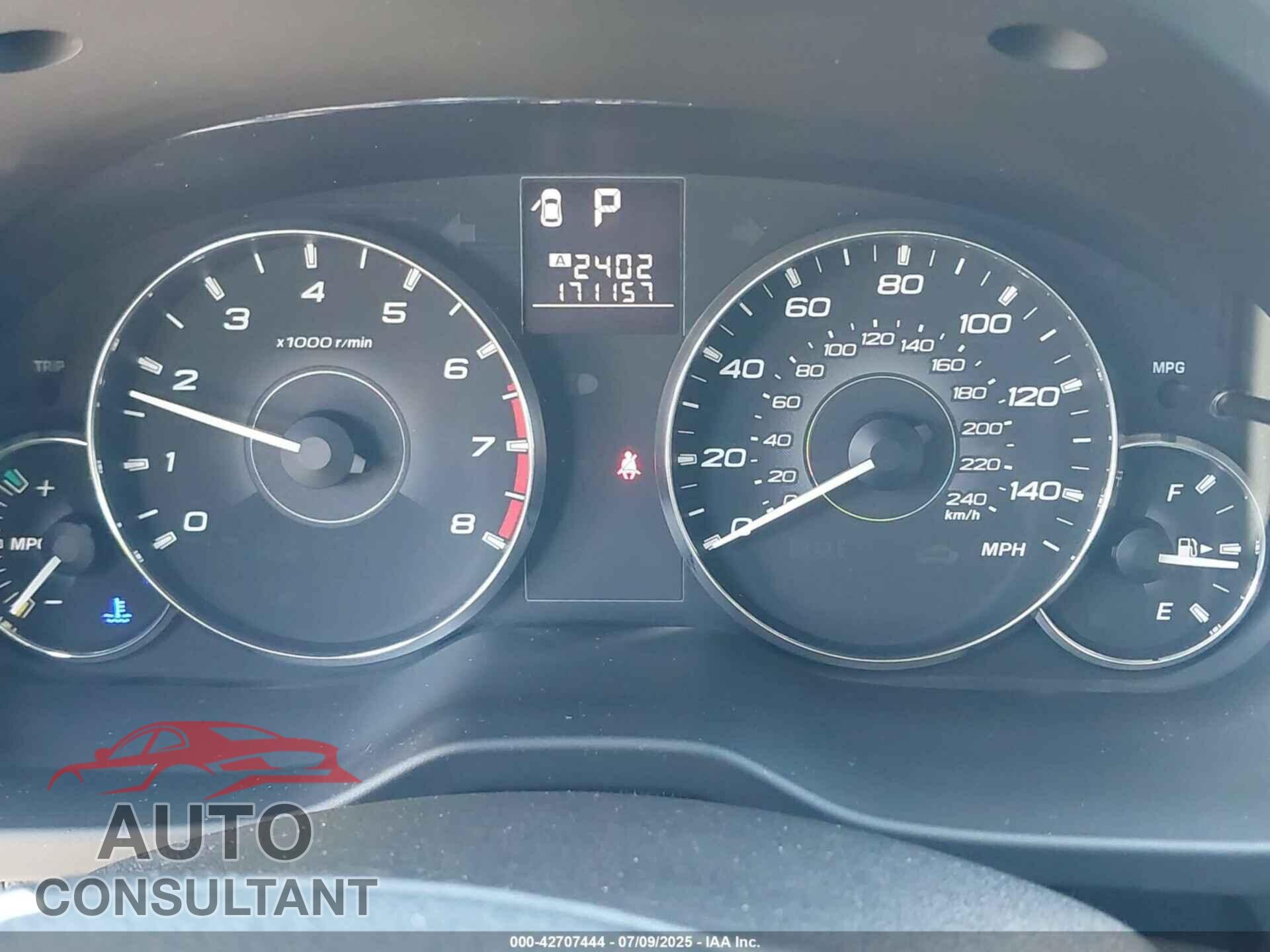 SUBARU OUTBACK 2012 - 4S4BRBKCXC3270725