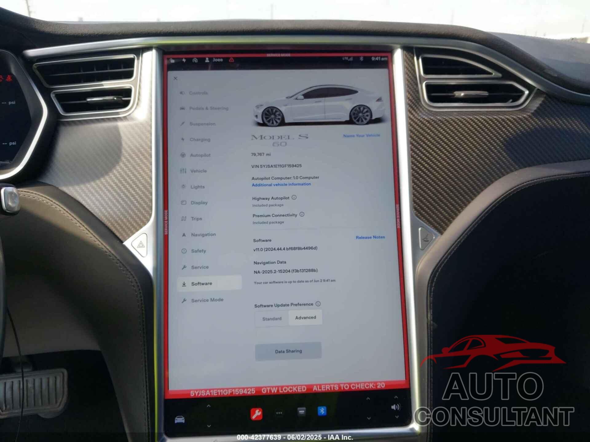 TESLA MODEL S 2016 - 5YJSA1E11GF159425