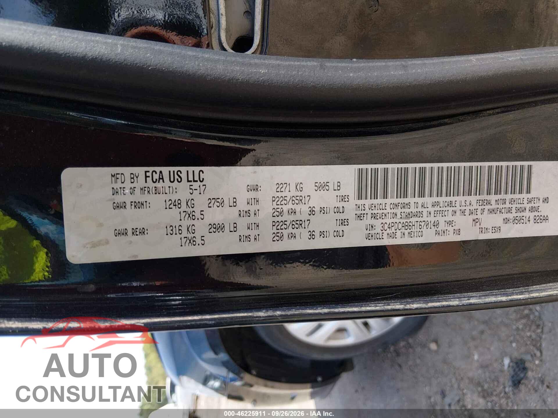 DODGE JOURNEY 2017 - 3C4PDCAB6HT670140