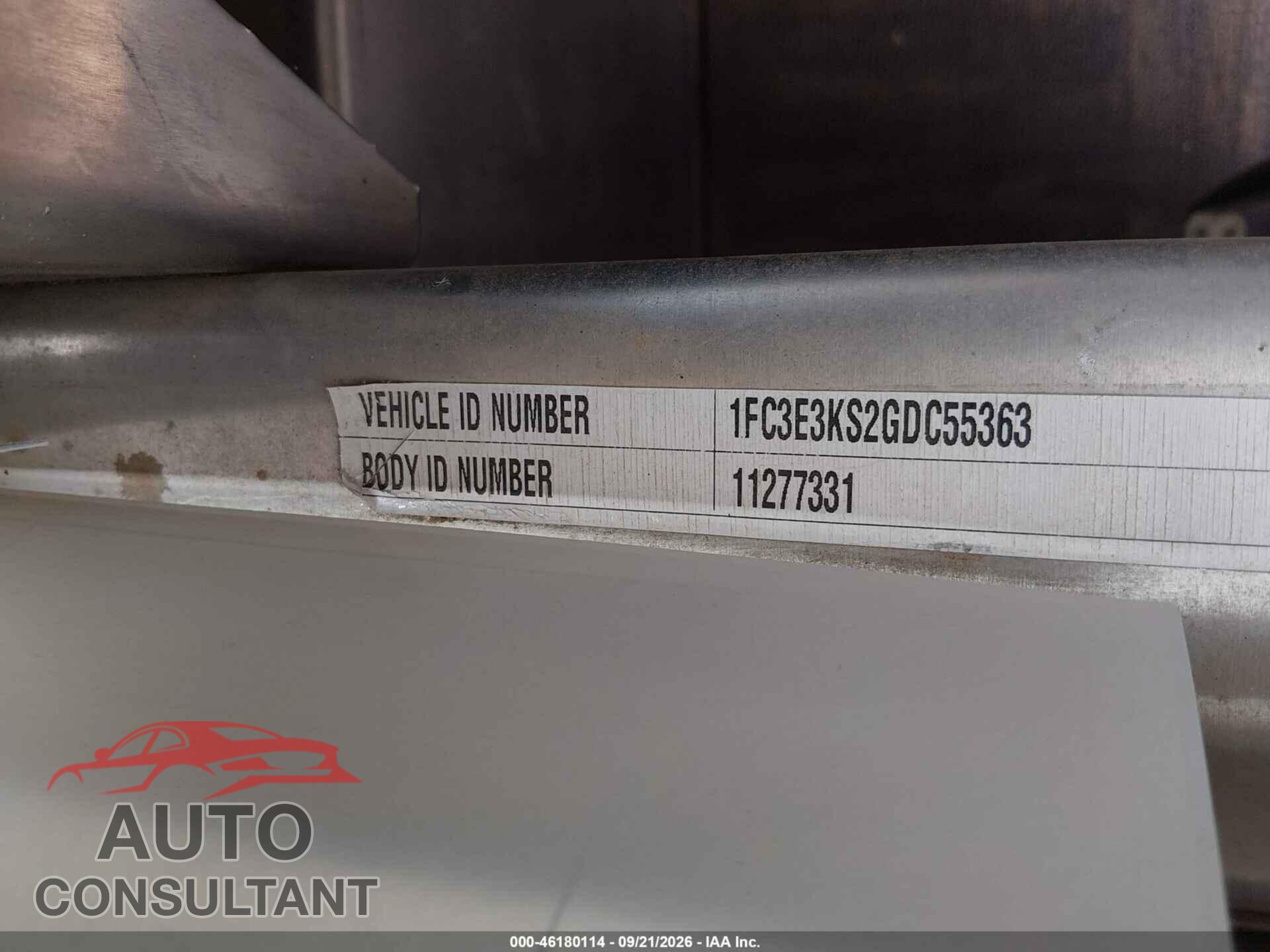 FORD E-350 STRIPPED 2016 - 1FC3E3KS2GDC55363