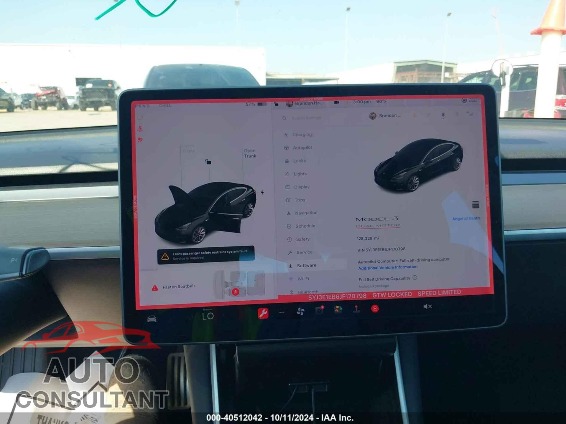 TESLA MODEL 3 2018 - 5YJ3E1EB6JF170798