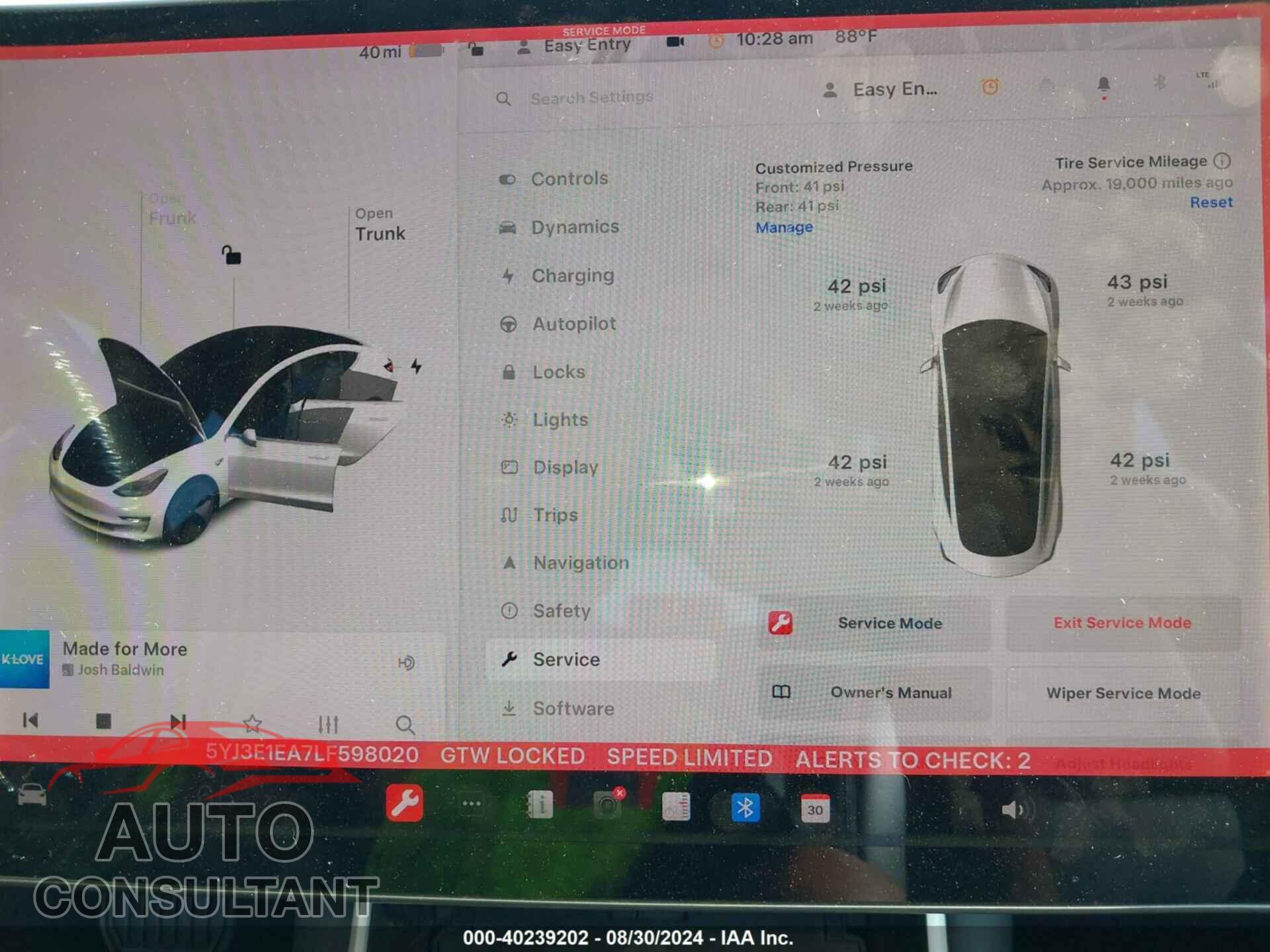 TESLA MODEL 3 2020 - 5YJ3E1EA7LF598020