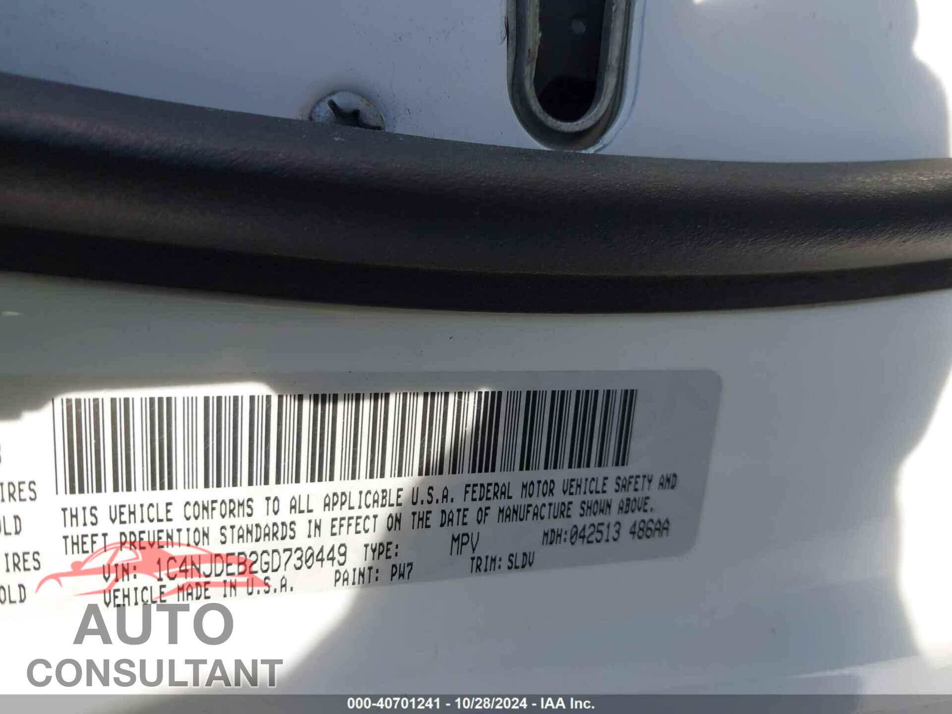 JEEP COMPASS 2016 - 1C4NJDEB2GD730449