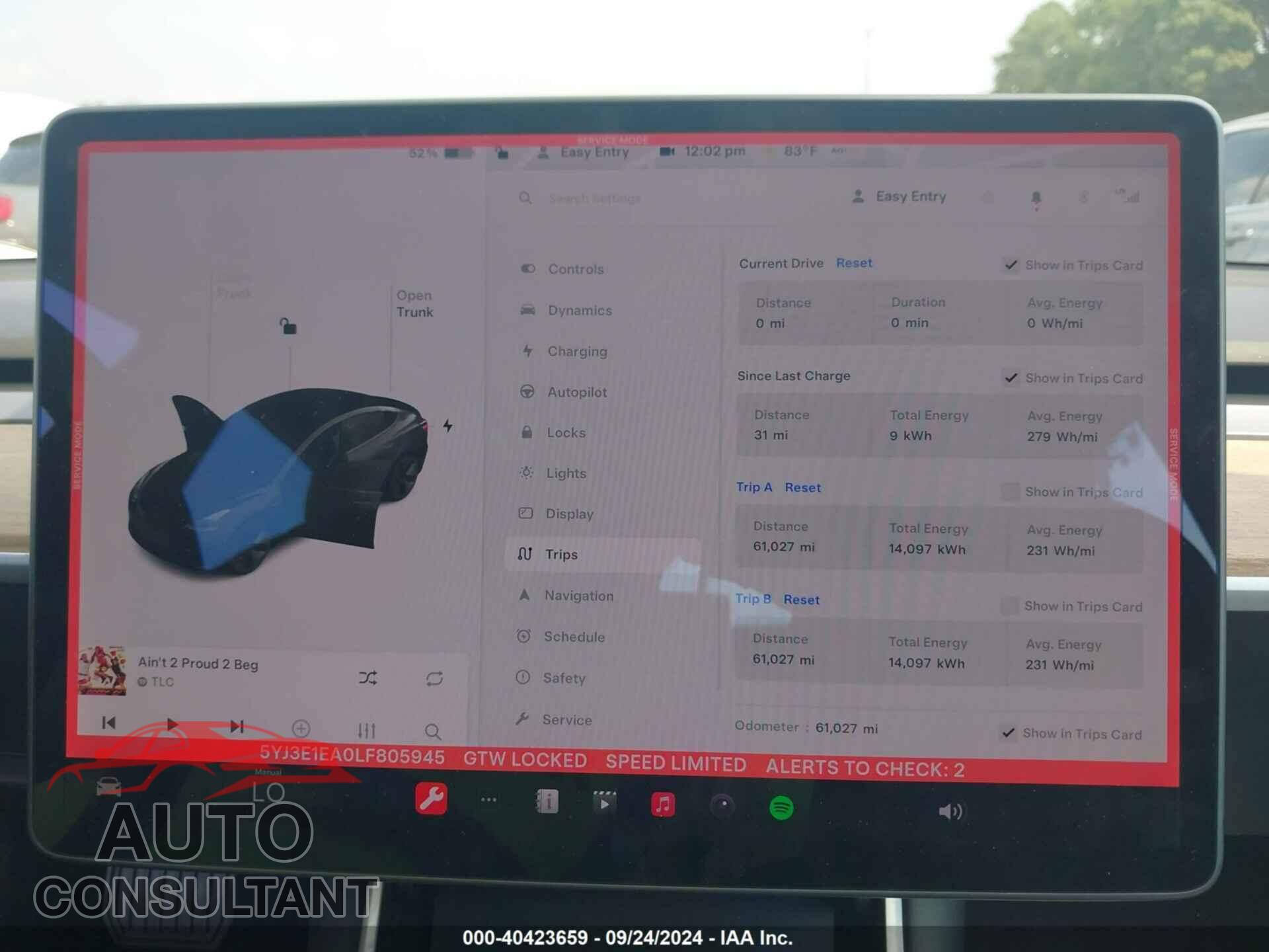 TESLA MODEL 3 2020 - 5YJ3E1EA0LF805945