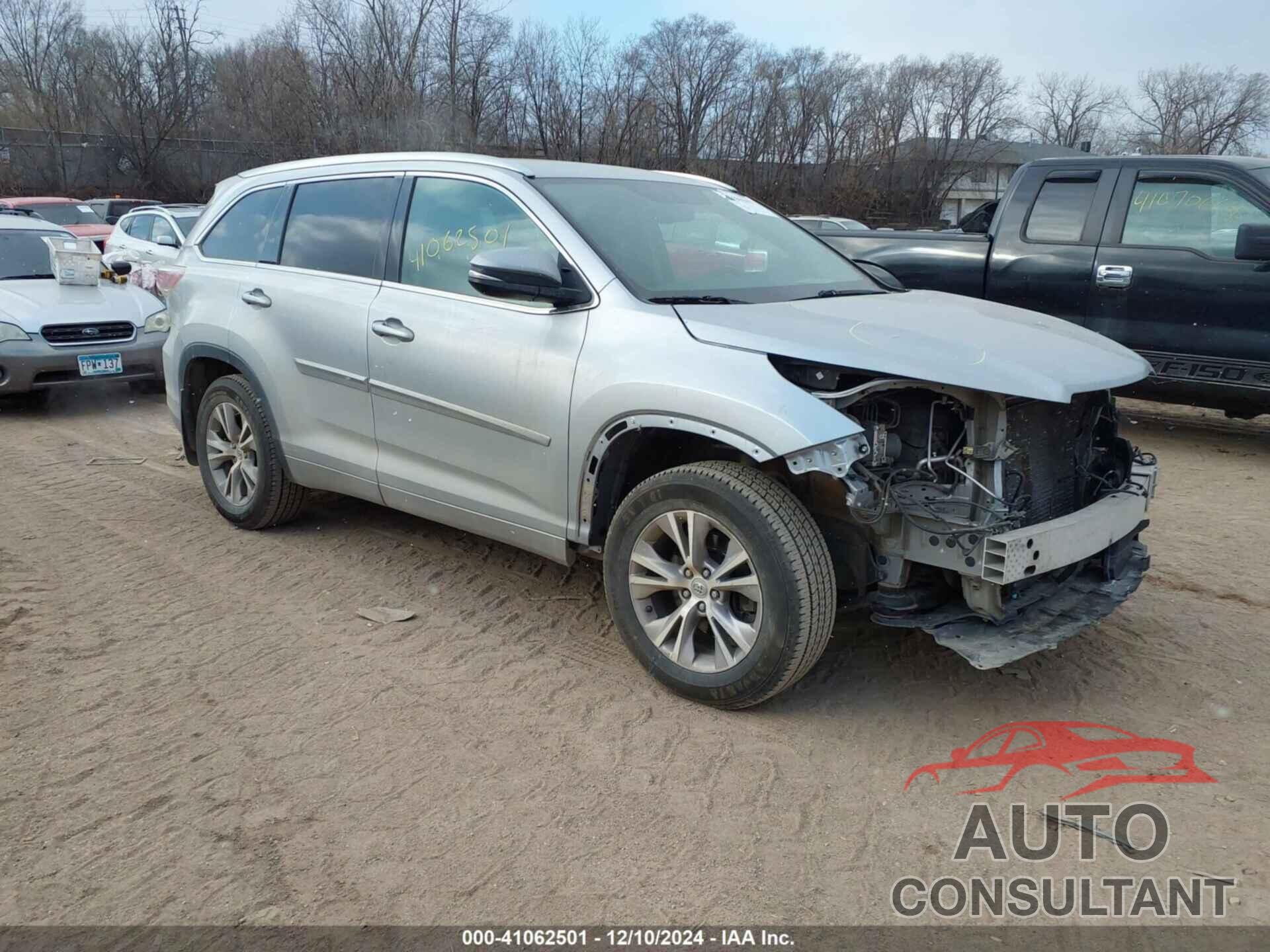 TOYOTA HIGHLANDER 2015 - 5TDJKRFH0FS224326