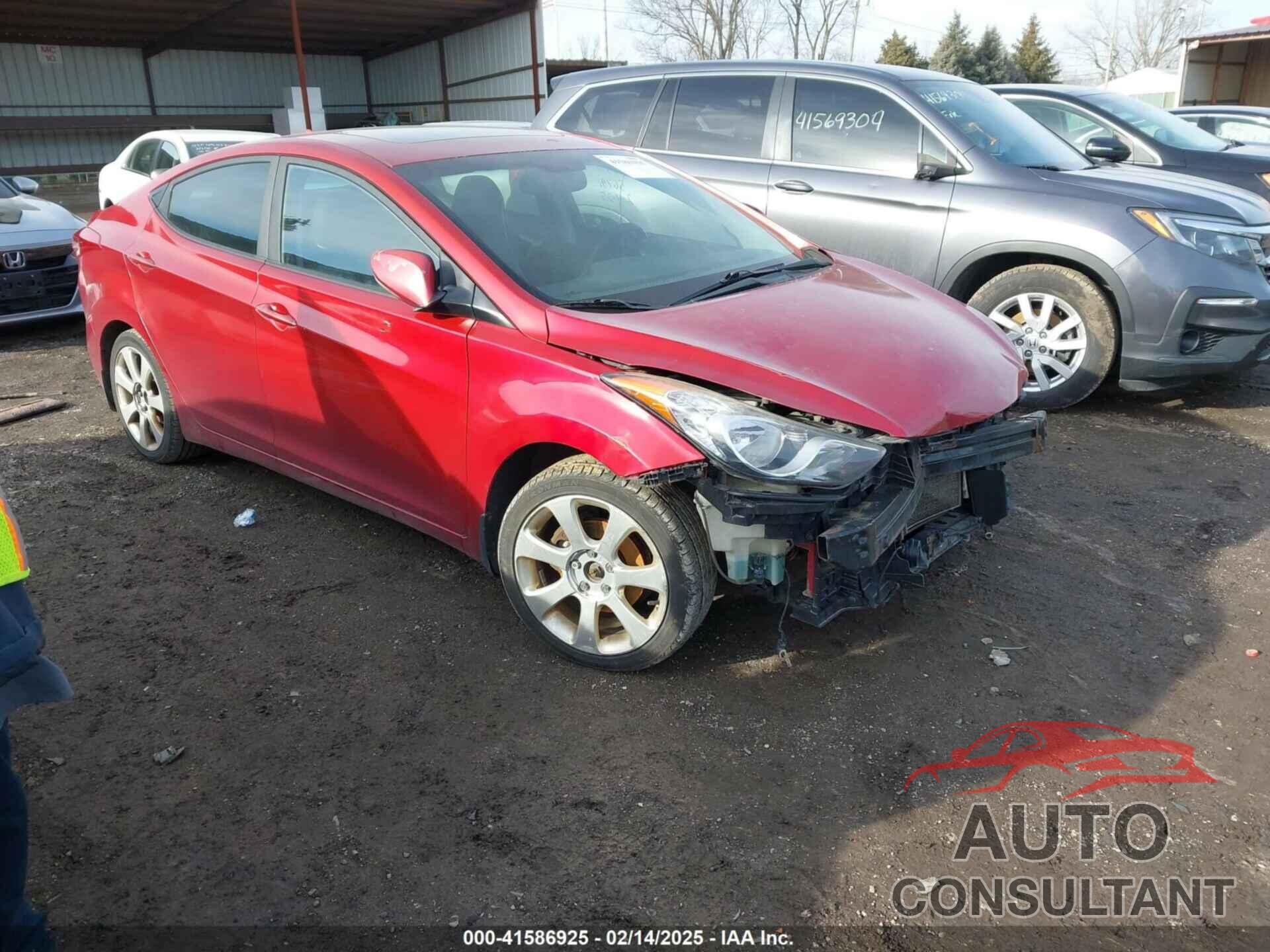 HYUNDAI ELANTRA 2012 - KMHDH4AE7CU362802